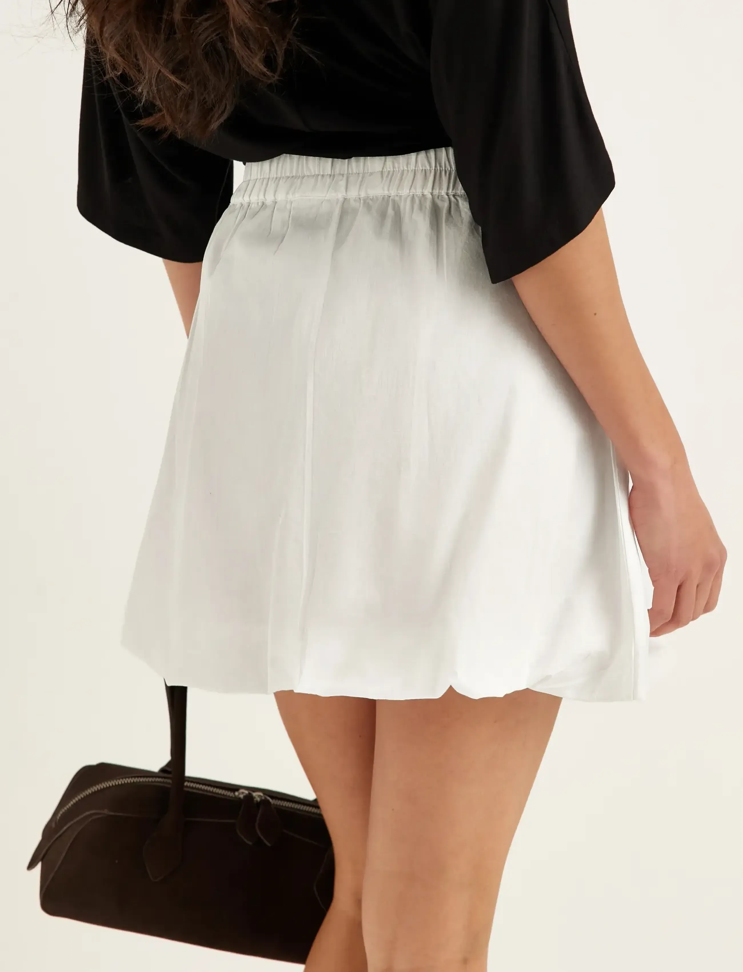 Bubbleroom - Balloon Short Cotton Skirt - korta kjolar - white - 5