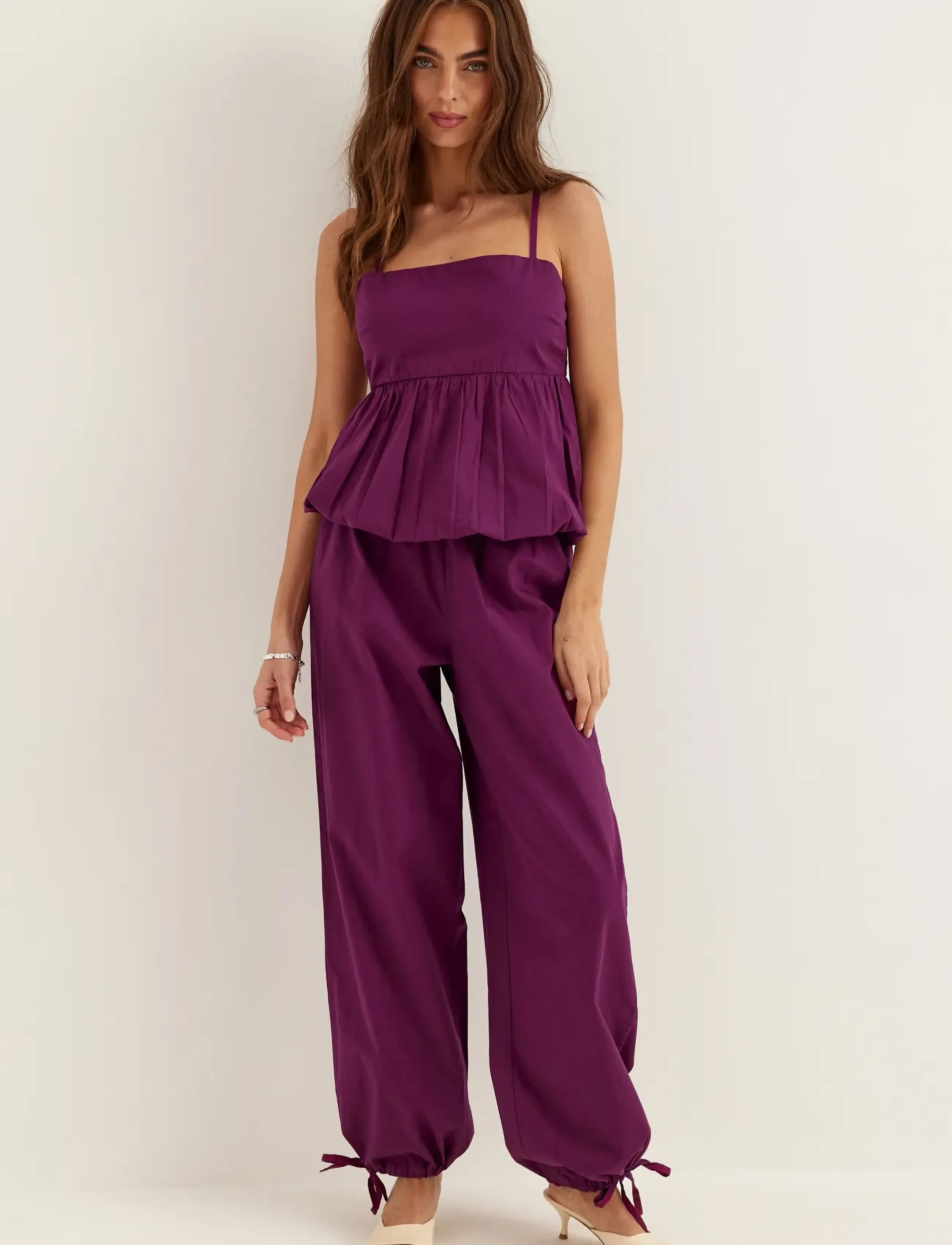 Bubbleroom - Cotton Singlet - tanktops - dark plum - 3