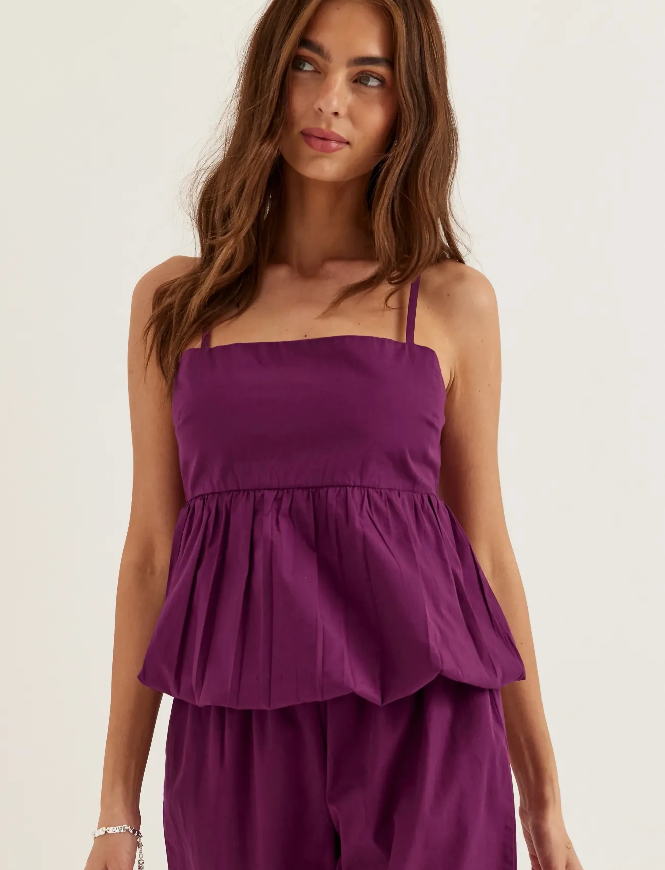 Bubbleroom - Cotton Singlet - tanktops - dark plum - 5