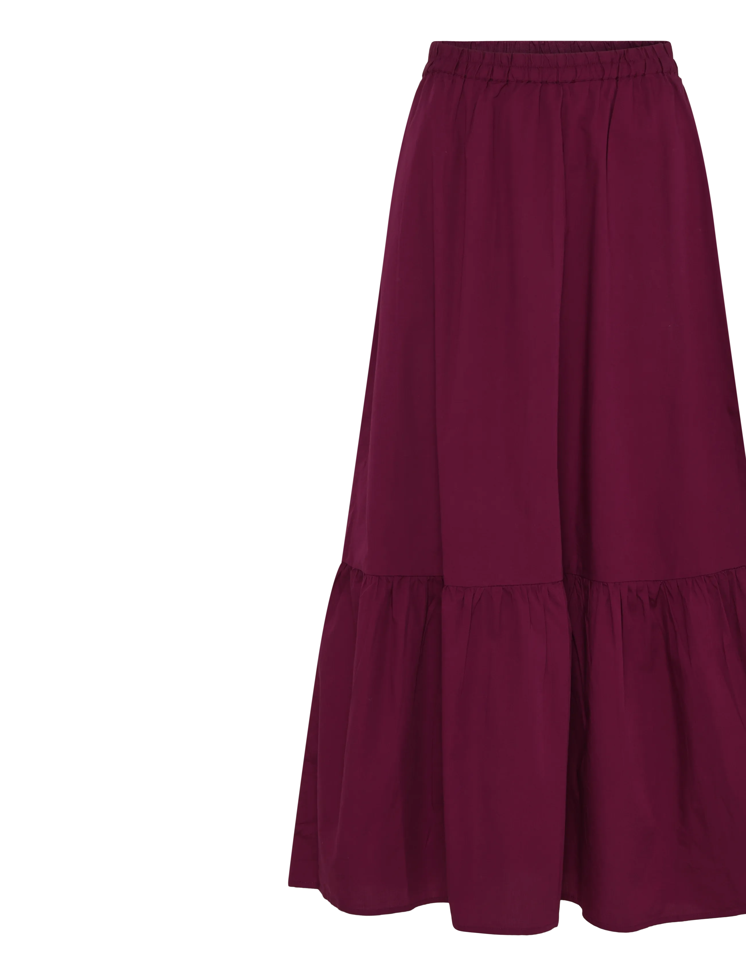 Bubbleroom - Flounce Detail Cotton Skirt - dark plum - 2