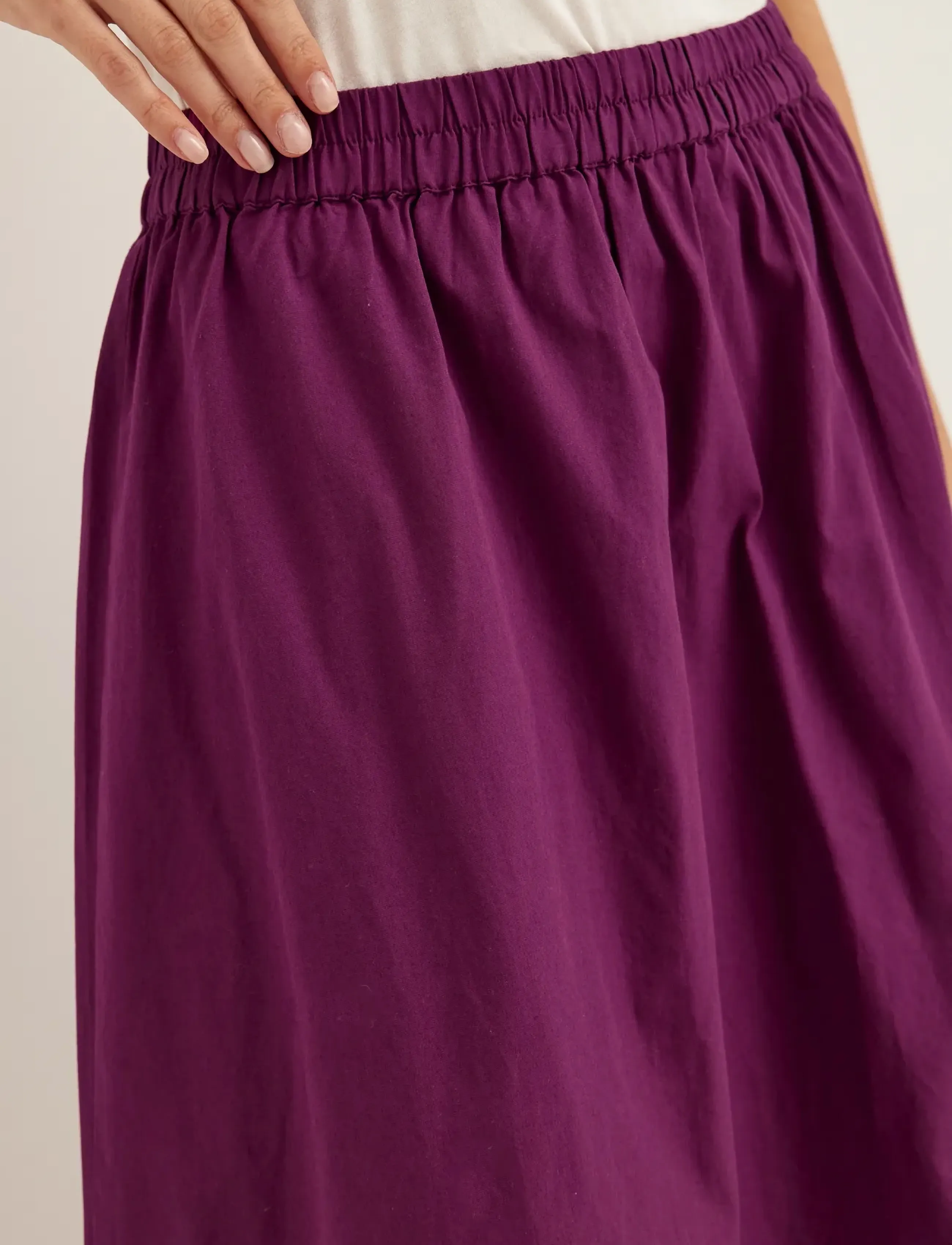 Bubbleroom - Flounce Detail Cotton Skirt - dark plum - 5