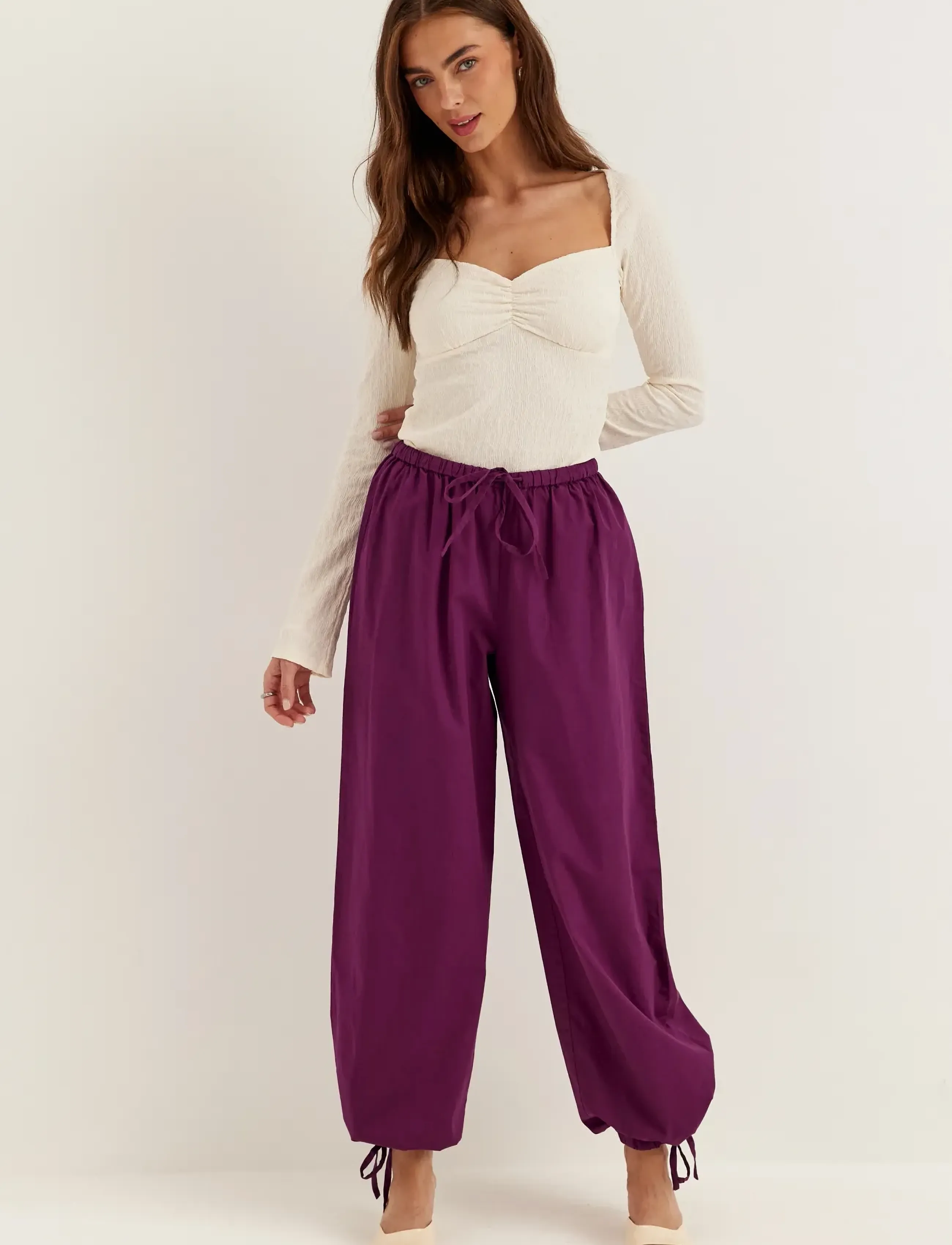 Tie Detail Cotton Trousers 2