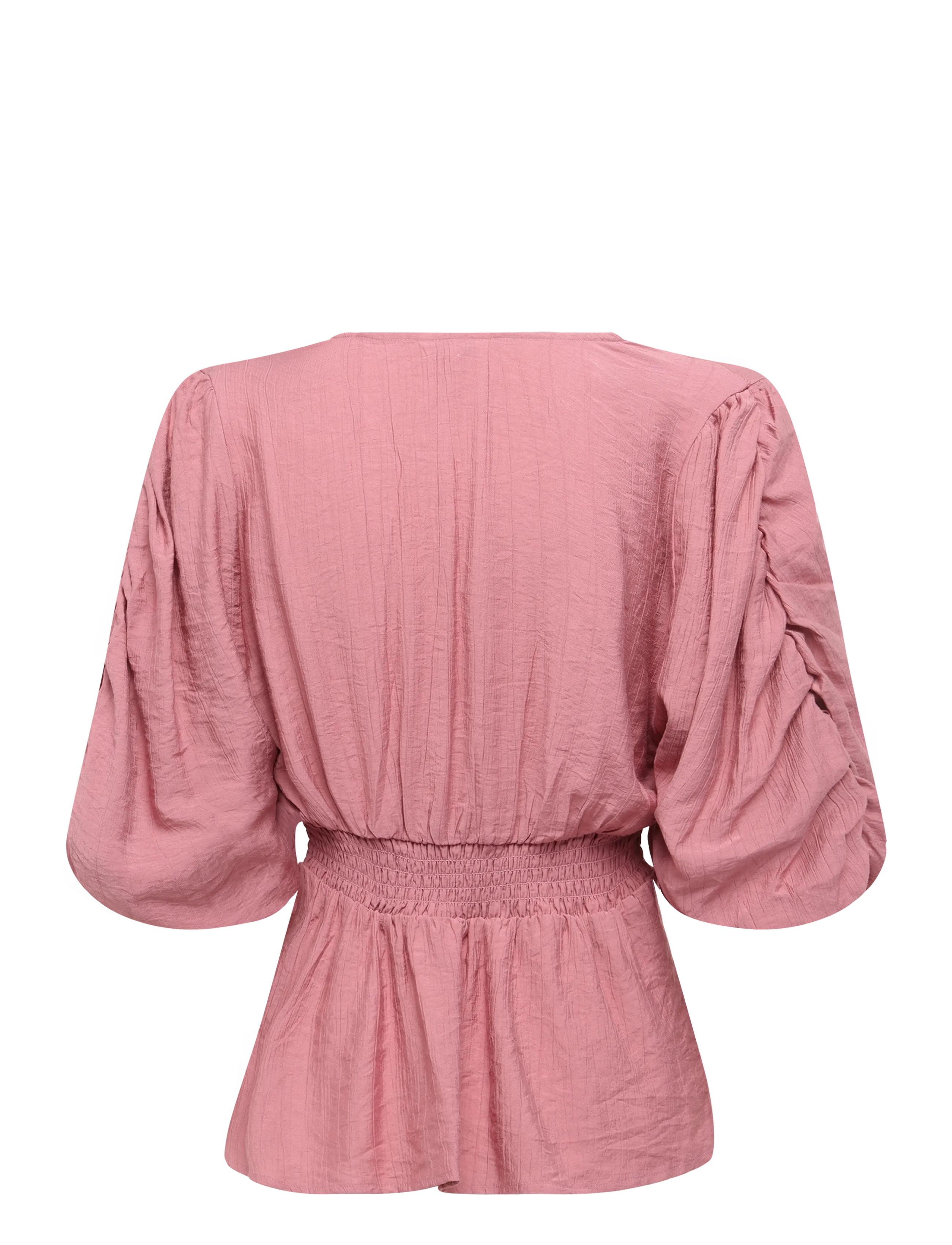 Bubbleroom - Short Sleeve Puff Blouse - kurzärmelige blusen - dark old rose - 2