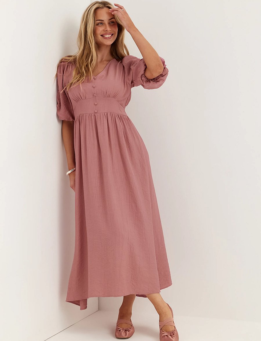 Bubbleroom - Short Sleeve Dress - sommerkleider - dark old rose - 0