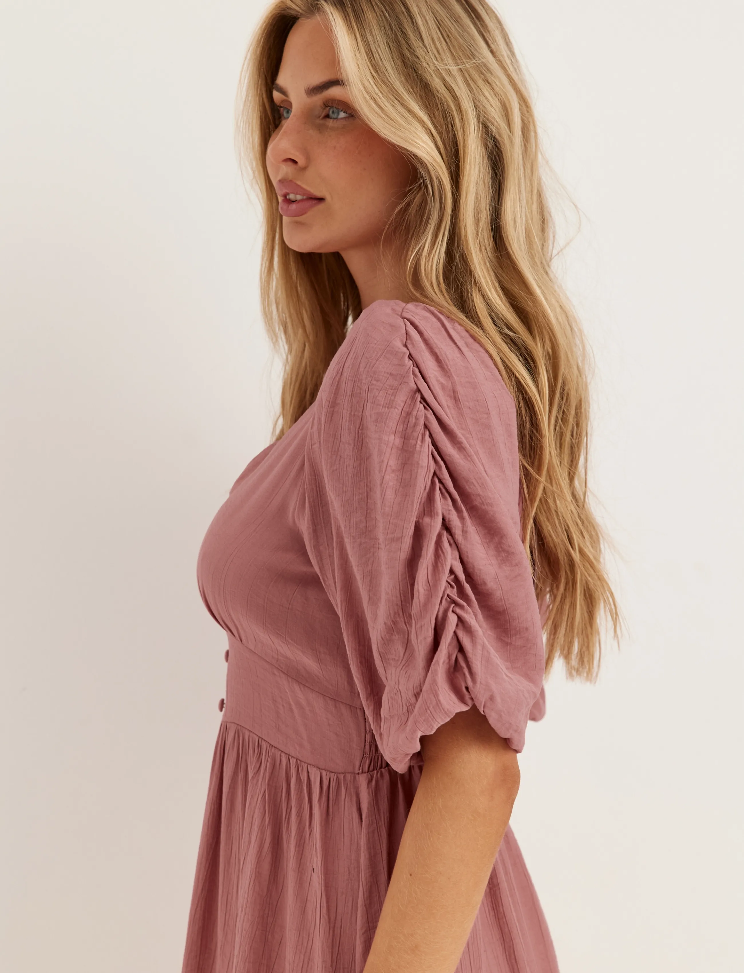 Bubbleroom - Short Sleeve Dress - sommerkleider - dark old rose - 4