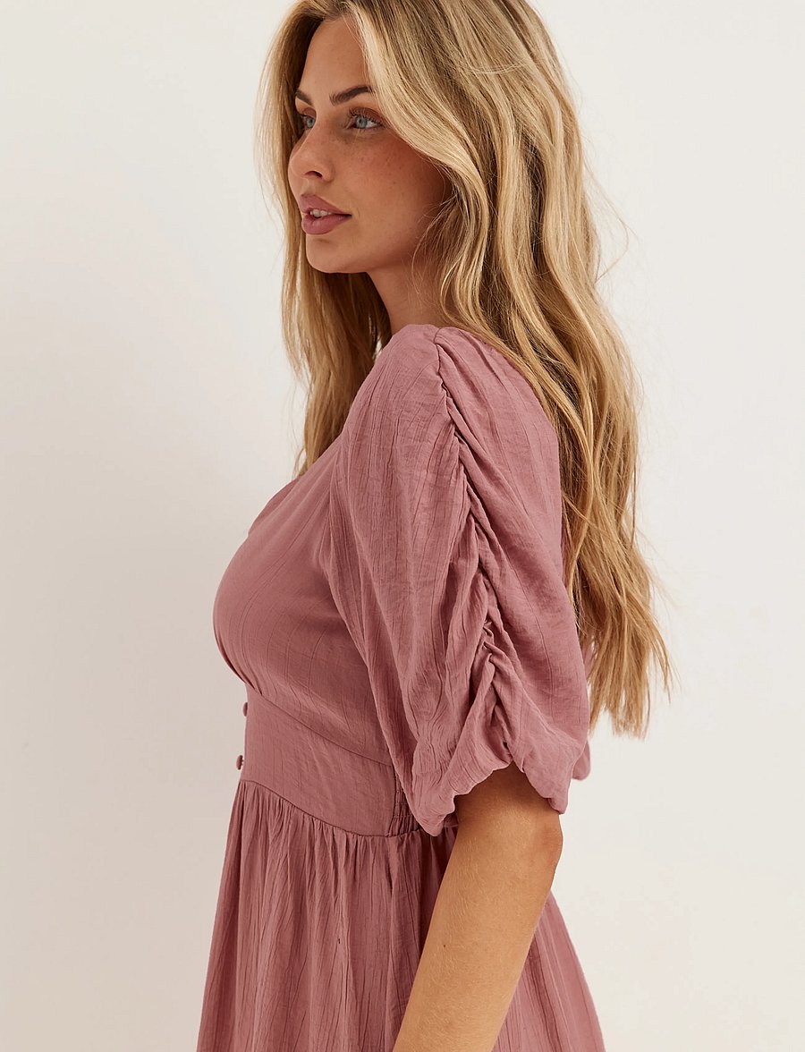 Bubbleroom - Short Sleeve Dress - sommerkleider - dark old rose - 4