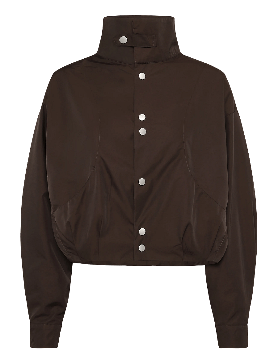 Bubbleroom - Short High Collar Jacket - kevadjoped - brown - 1