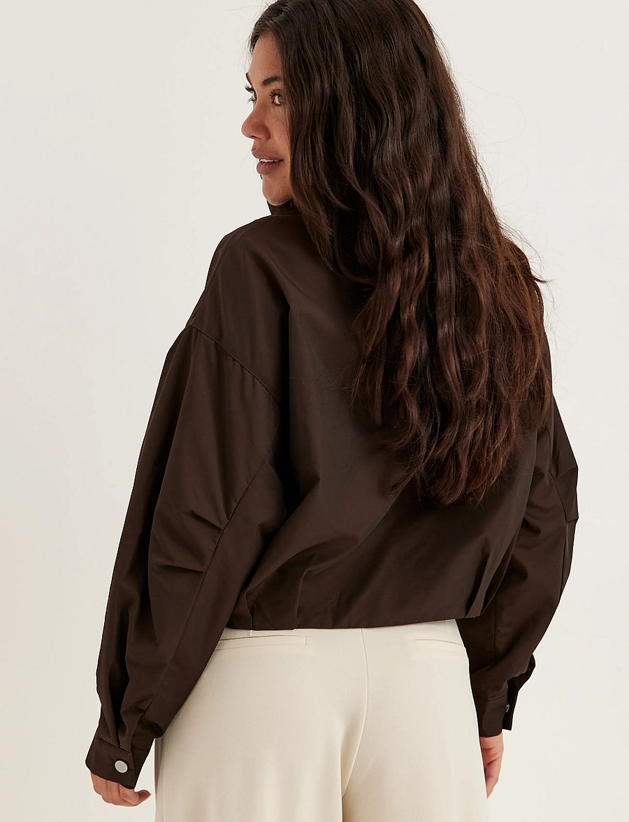 Bubbleroom - Short High Collar Jacket - kevadjoped - brown - 3