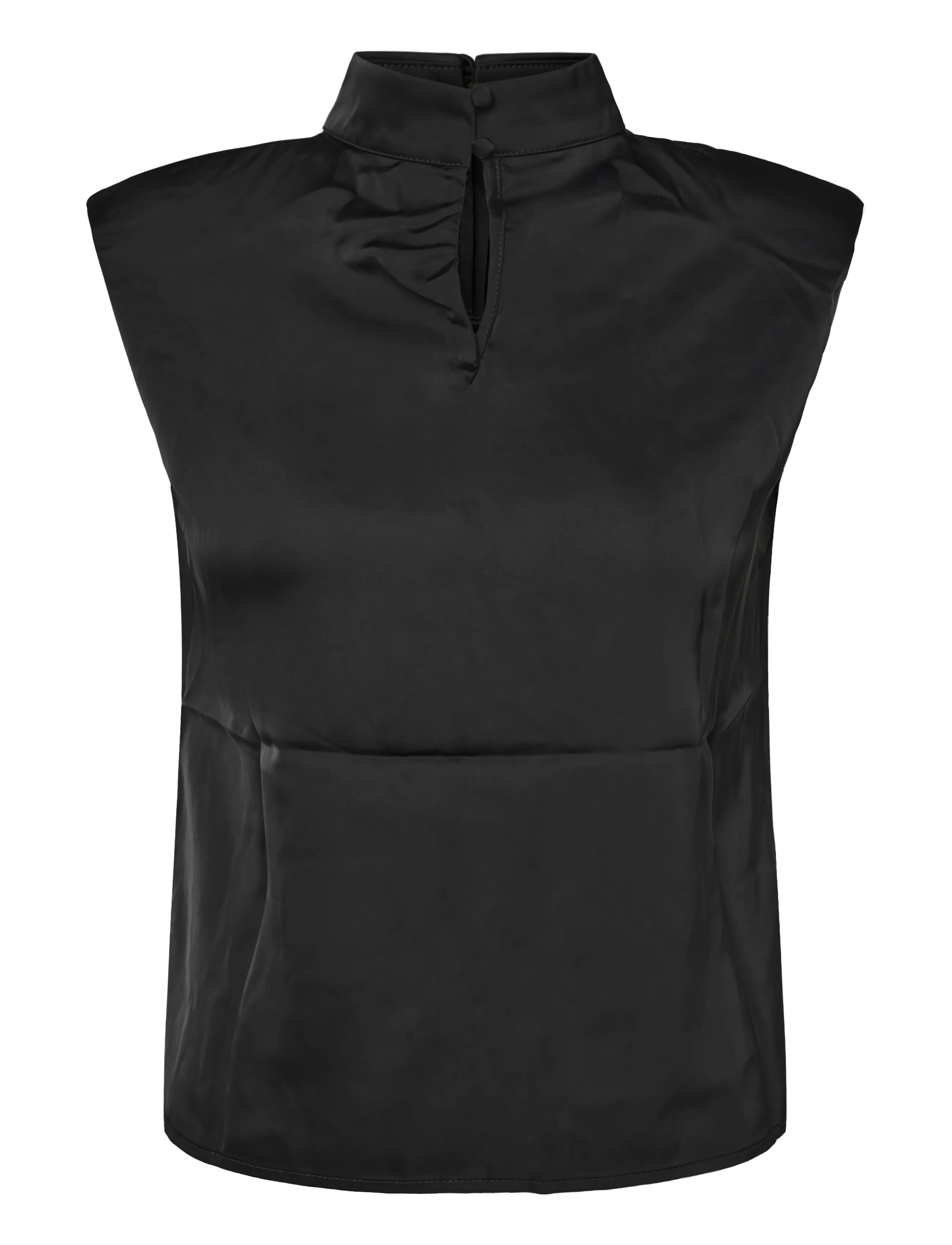 Bubbleroom Cap Sleeve Satin Blouse - Erilised sündmused - BLACK / black