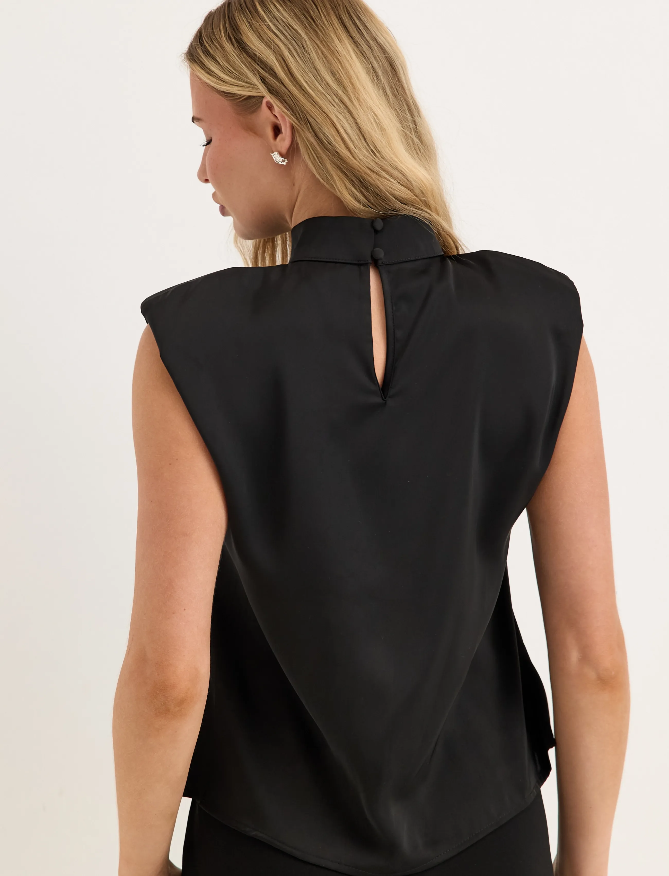 Cap Sleeve Satin Blouse 2