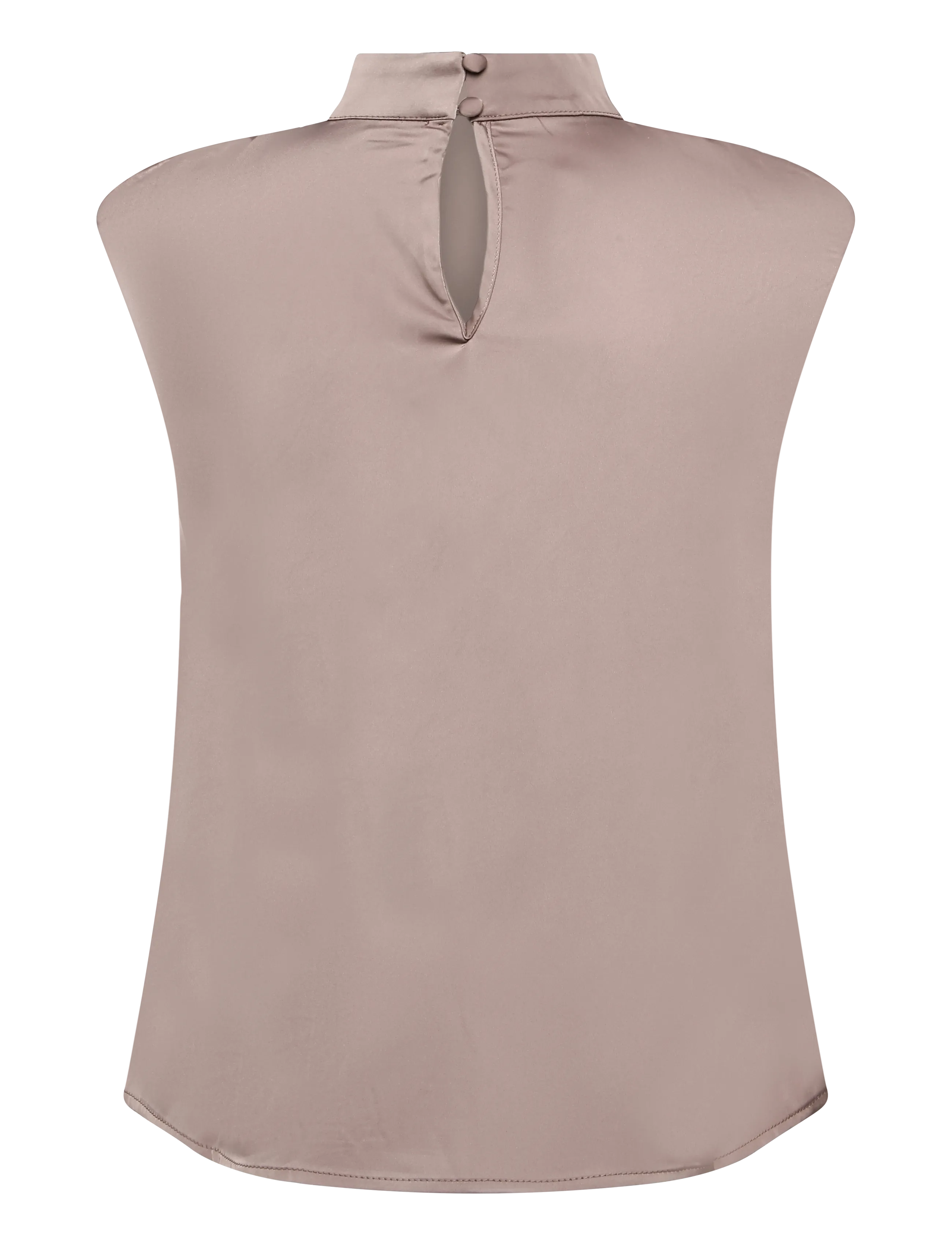 Bubbleroom - Cap Sleeve Satin Blouse - short-sleeved blouses - nougat - 2