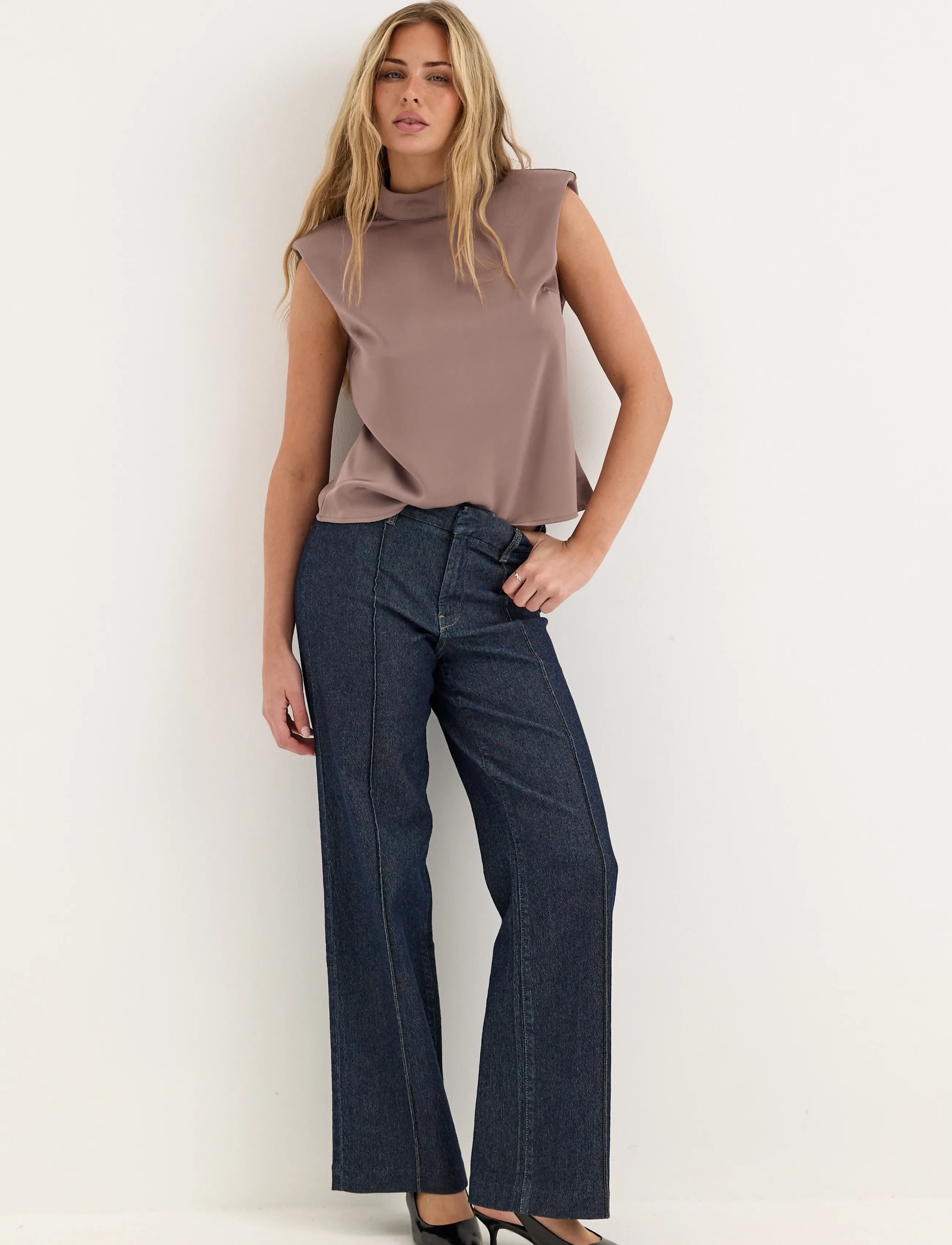 Cap Sleeve Satin Blouse 3
