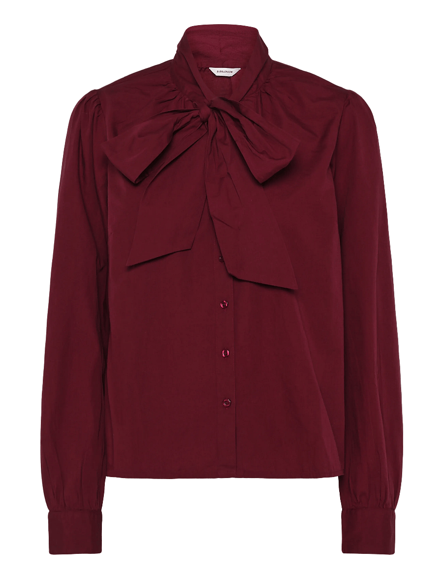 Bubbleroom - Tie Detail Blouse - langärmelige blusen - rust-red - 1