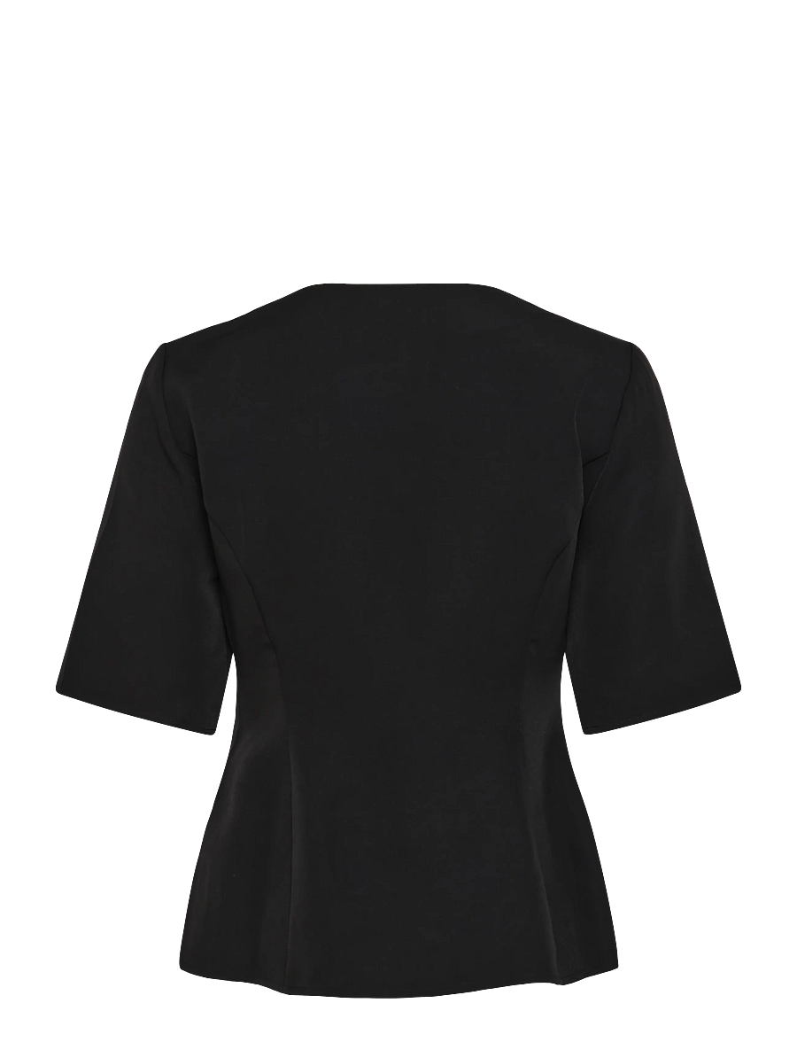Bubbleroom - Suit Button Blouse - lühikeste varrukatega pluusid - black - 2