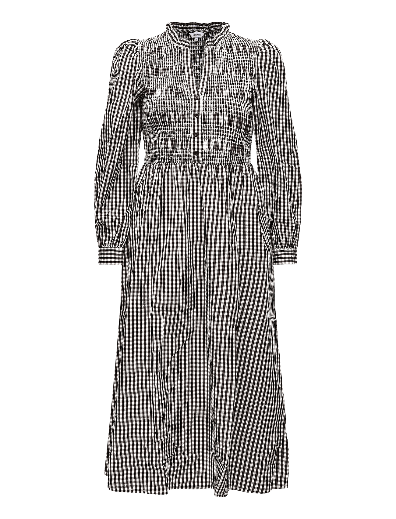 Bubbleroom - V-Neck Cotton Smock Dress