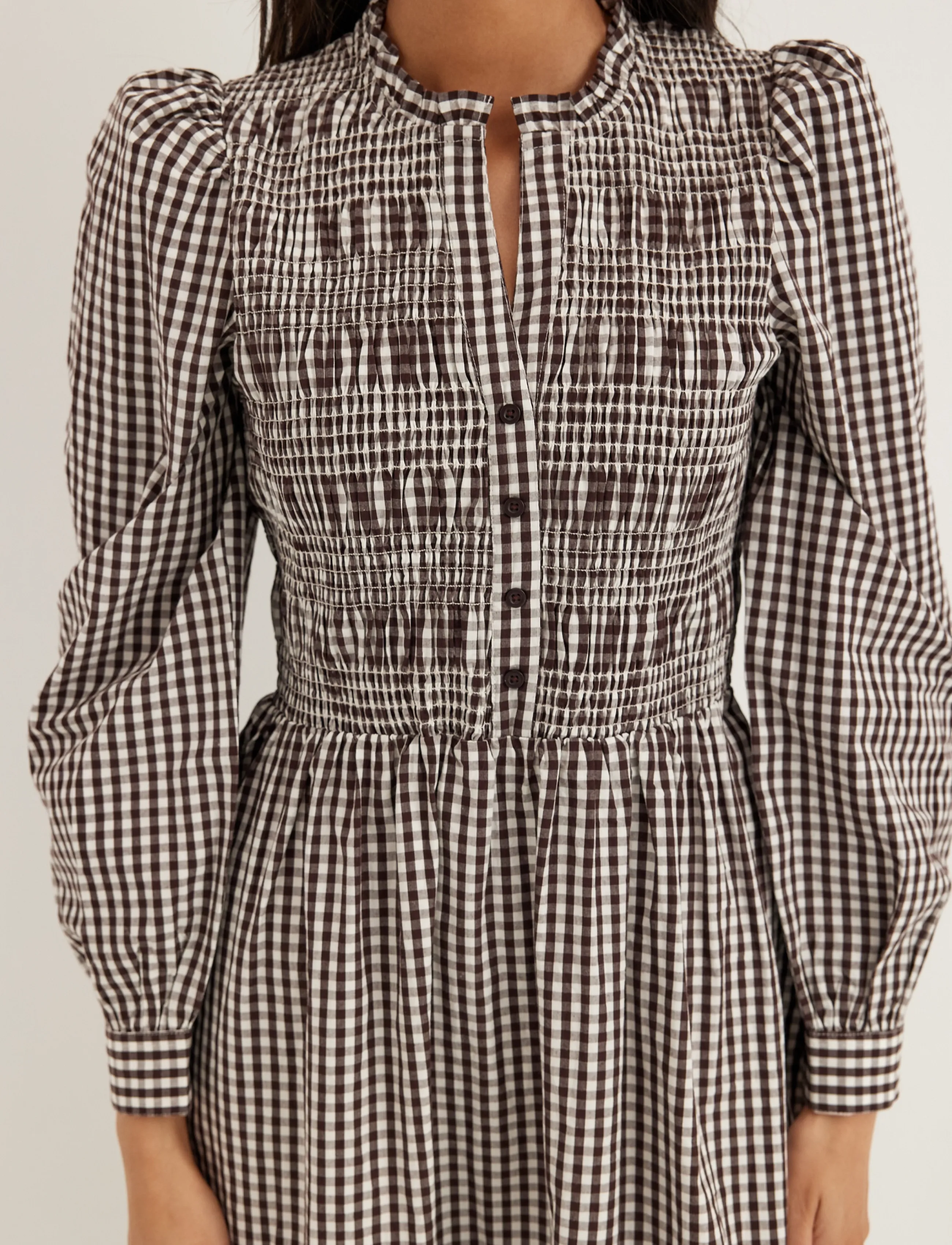 V-Neck Cotton Smock Dress 4