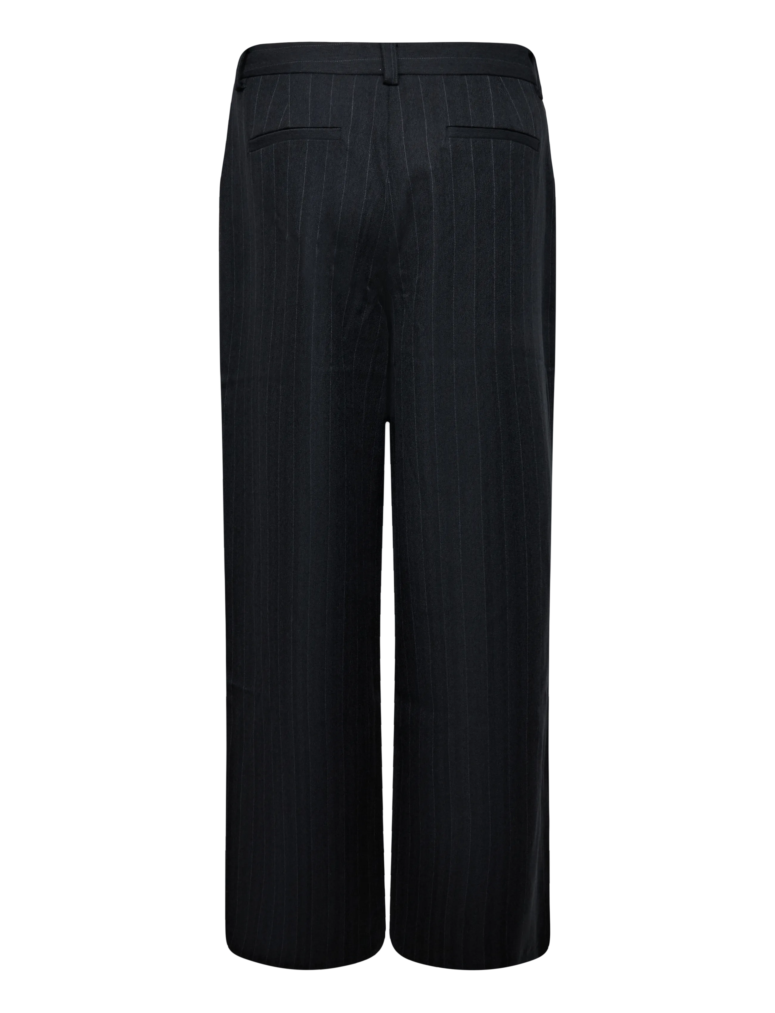 Bubbleroom - Mid Waist Pleated Suit Trousers - pidulikud püksid - dark grey/striped - 1