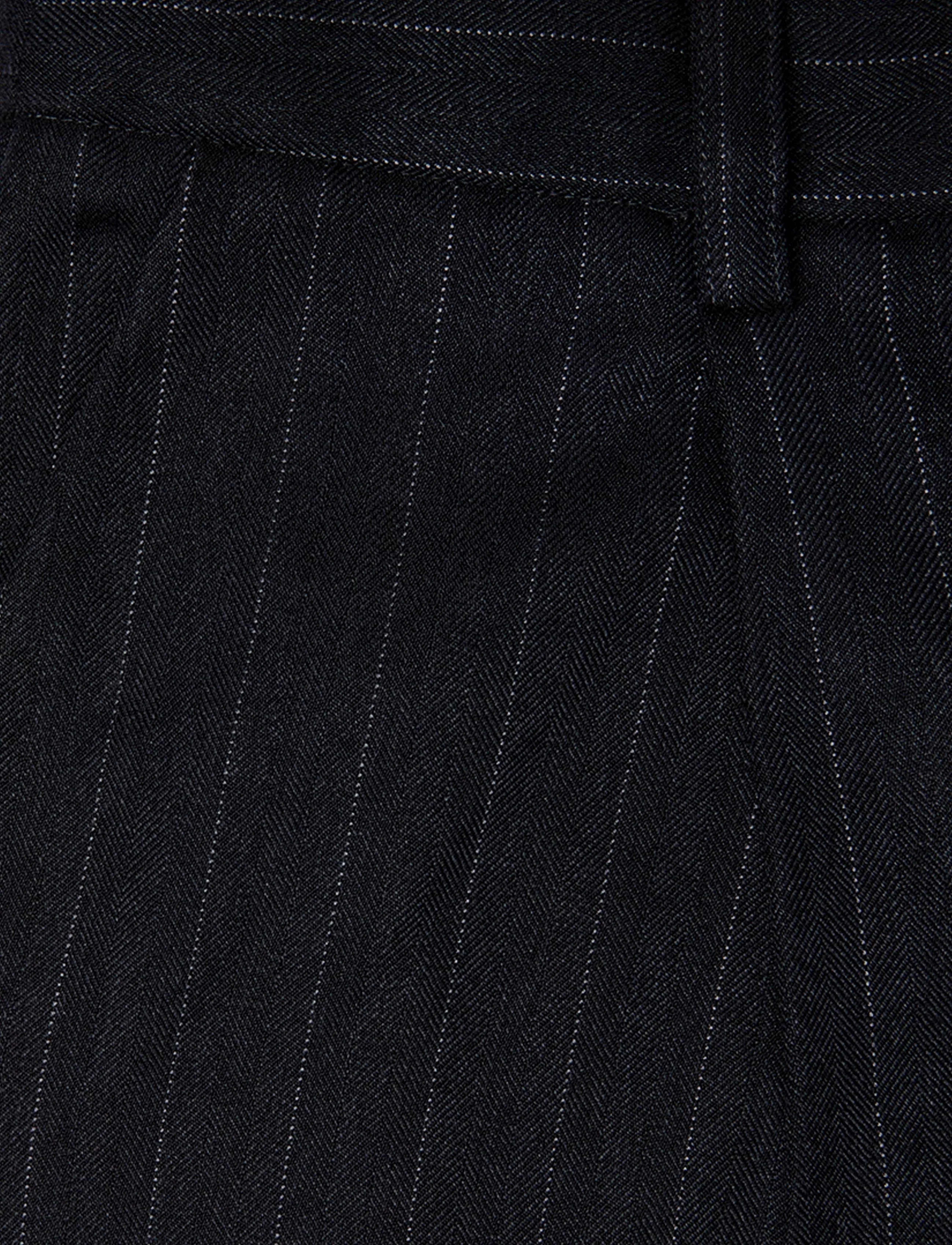 Bubbleroom - Mid Waist Pleated Suit Trousers - pidulikud püksid - dark grey/striped - 2
