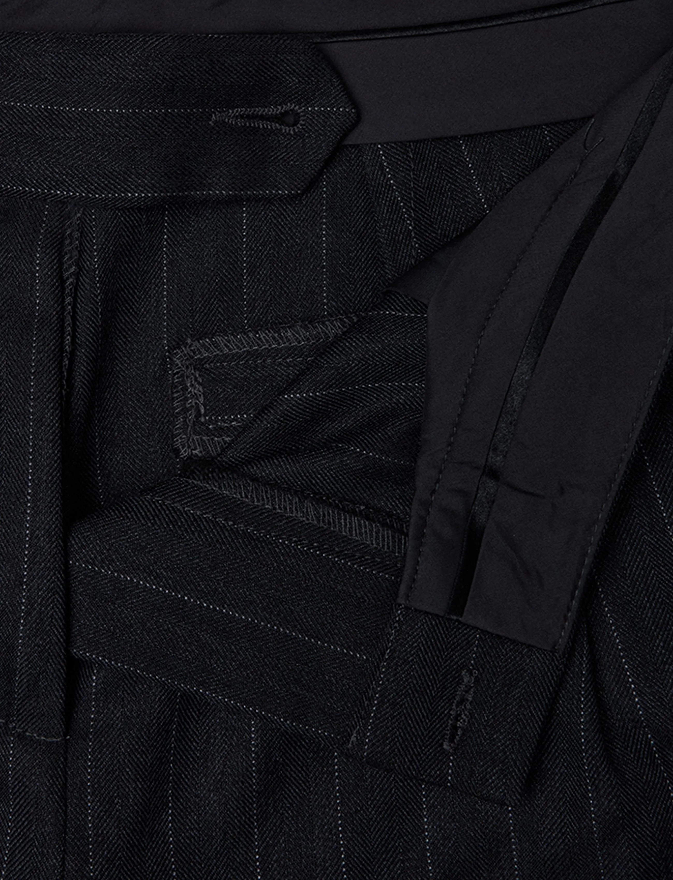 Bubbleroom - Mid Waist Pleated Suit Trousers - pidulikud püksid - dark grey/striped - 3
