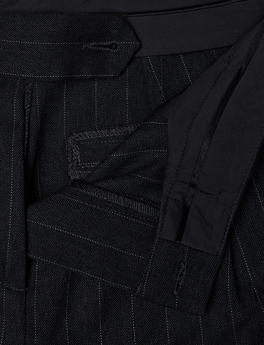 Bubbleroom - Mid Waist Pleated Suit Trousers - pidulikud püksid - dark grey/striped - 3