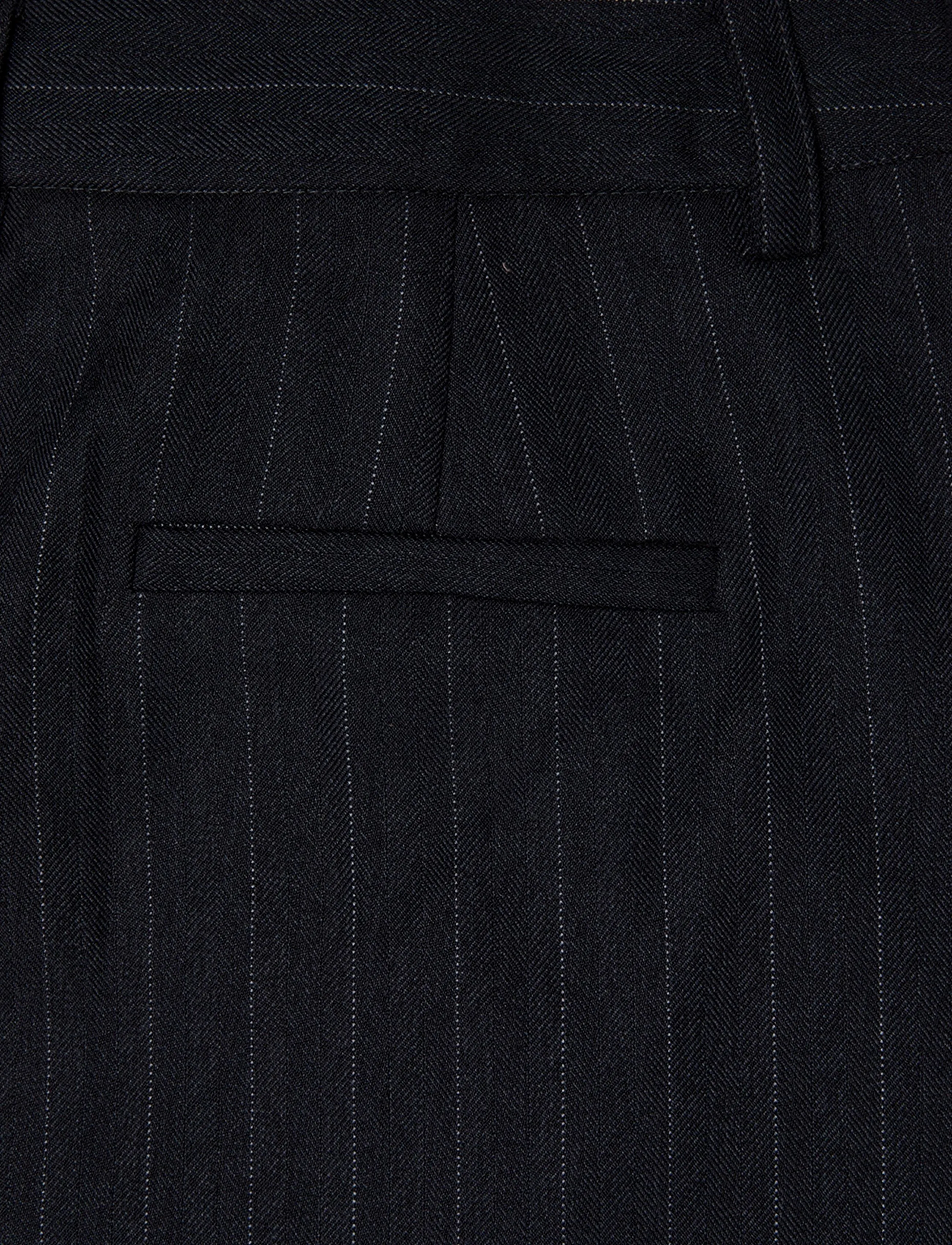 Bubbleroom - Mid Waist Pleated Suit Trousers - pidulikud püksid - dark grey/striped - 4
