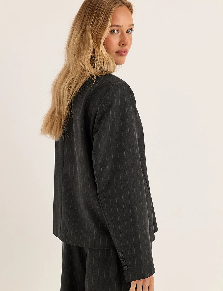 Bubbleroom - Striped Blazer - kaherealised pintsakud - dark grey/striped - 3