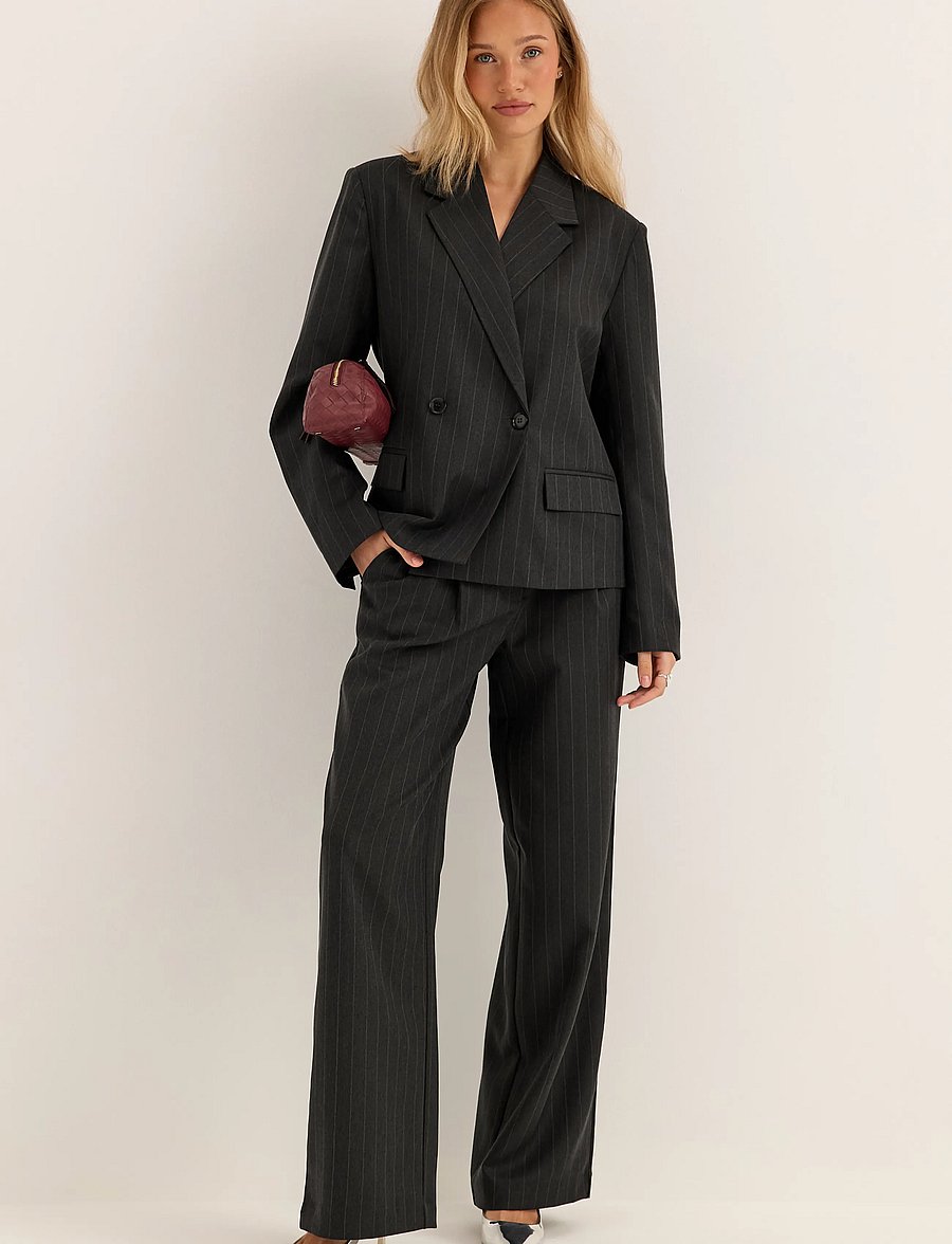Bubbleroom - Striped Blazer - kaherealised pintsakud - dark grey/striped - 5