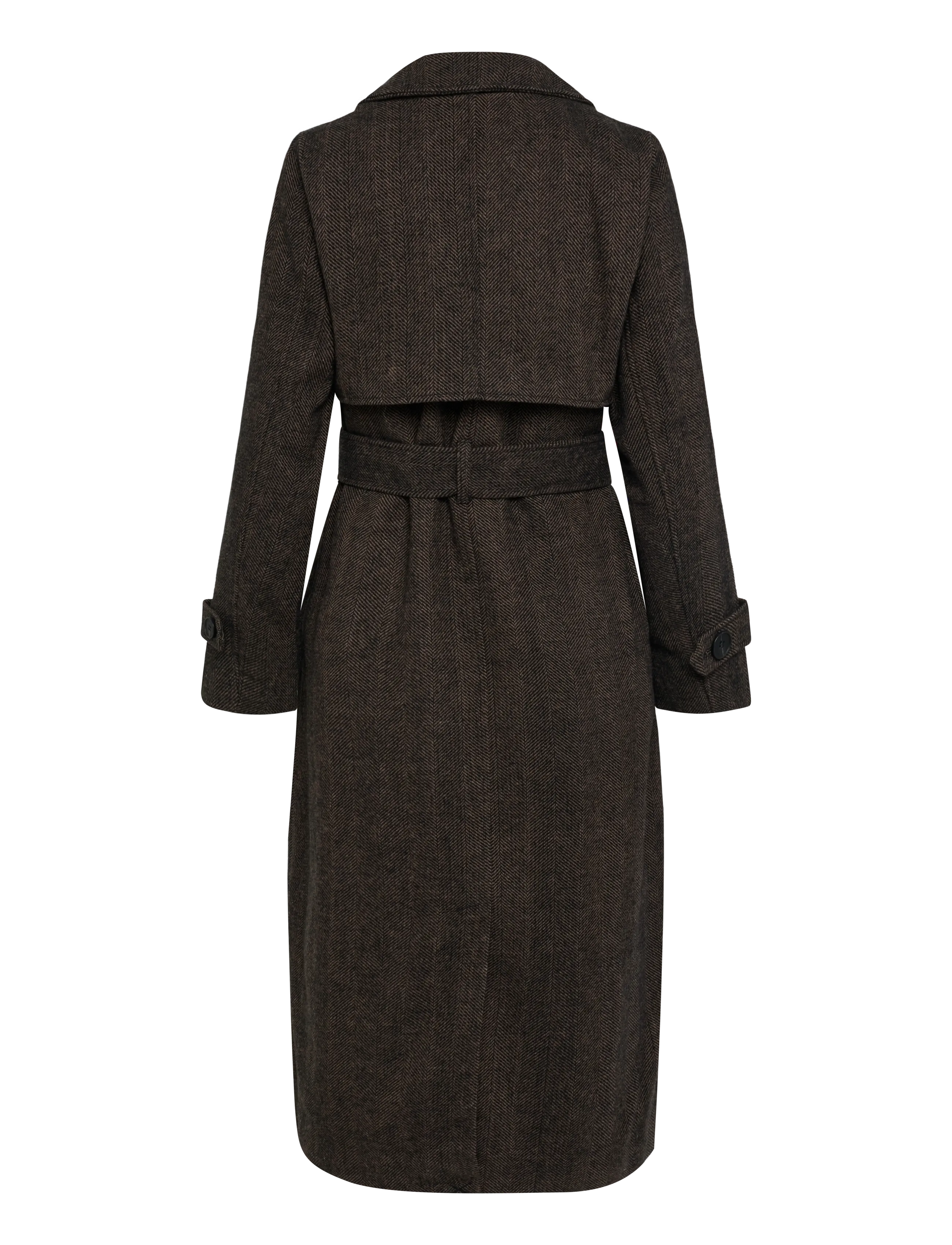 Bubbleroom - Tweed Trench Coat - vinterjakker - black/brown - 2