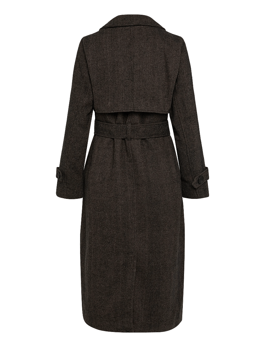Bubbleroom - Tweed Trench Coat - vinterjakker - black/brown - 2