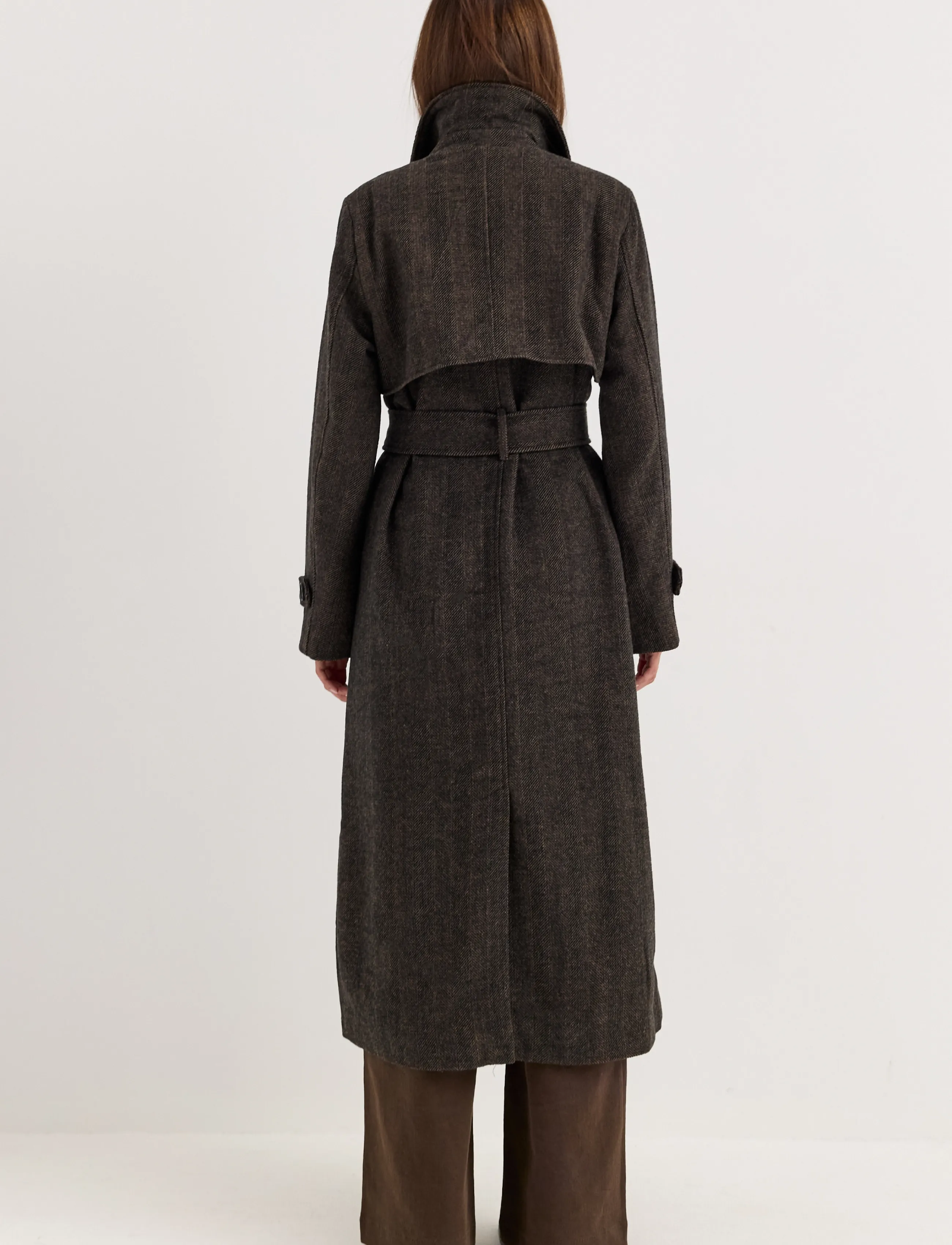 BUBBLEROOM Tweed Trench Coat trenchcoats dam – bild 5