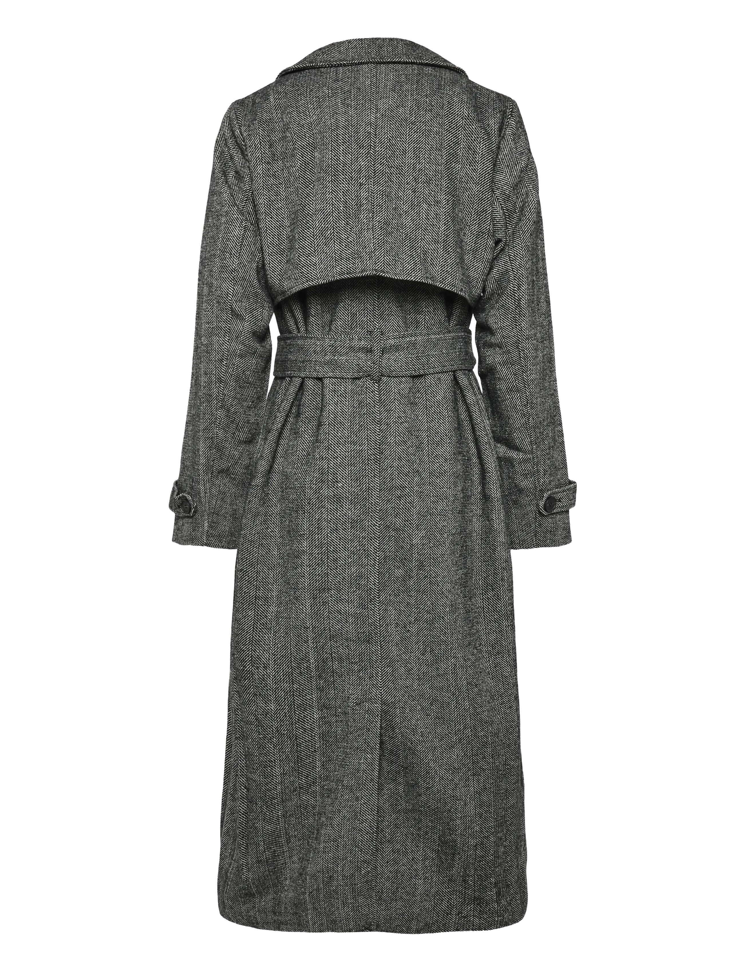 Bubbleroom - Tweed Trench Coat - black/white - 2
