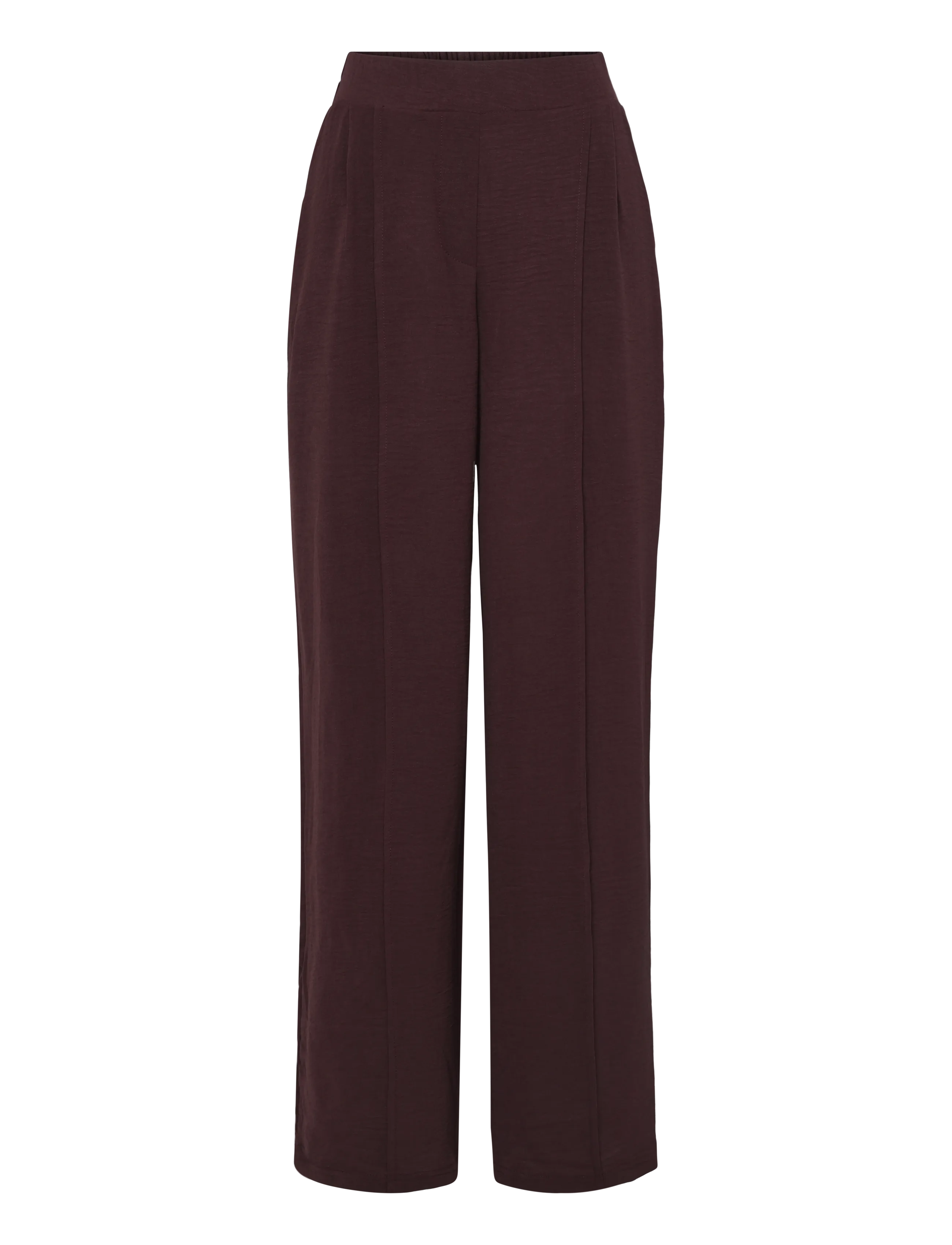 Bubbleroom - Crepe Front Seam Trousers - dark plum - 1