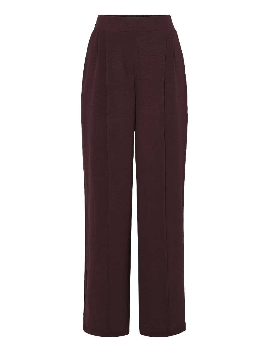 Bubbleroom - Crepe Front Seam Trousers - raka byxor - dark plum - 1