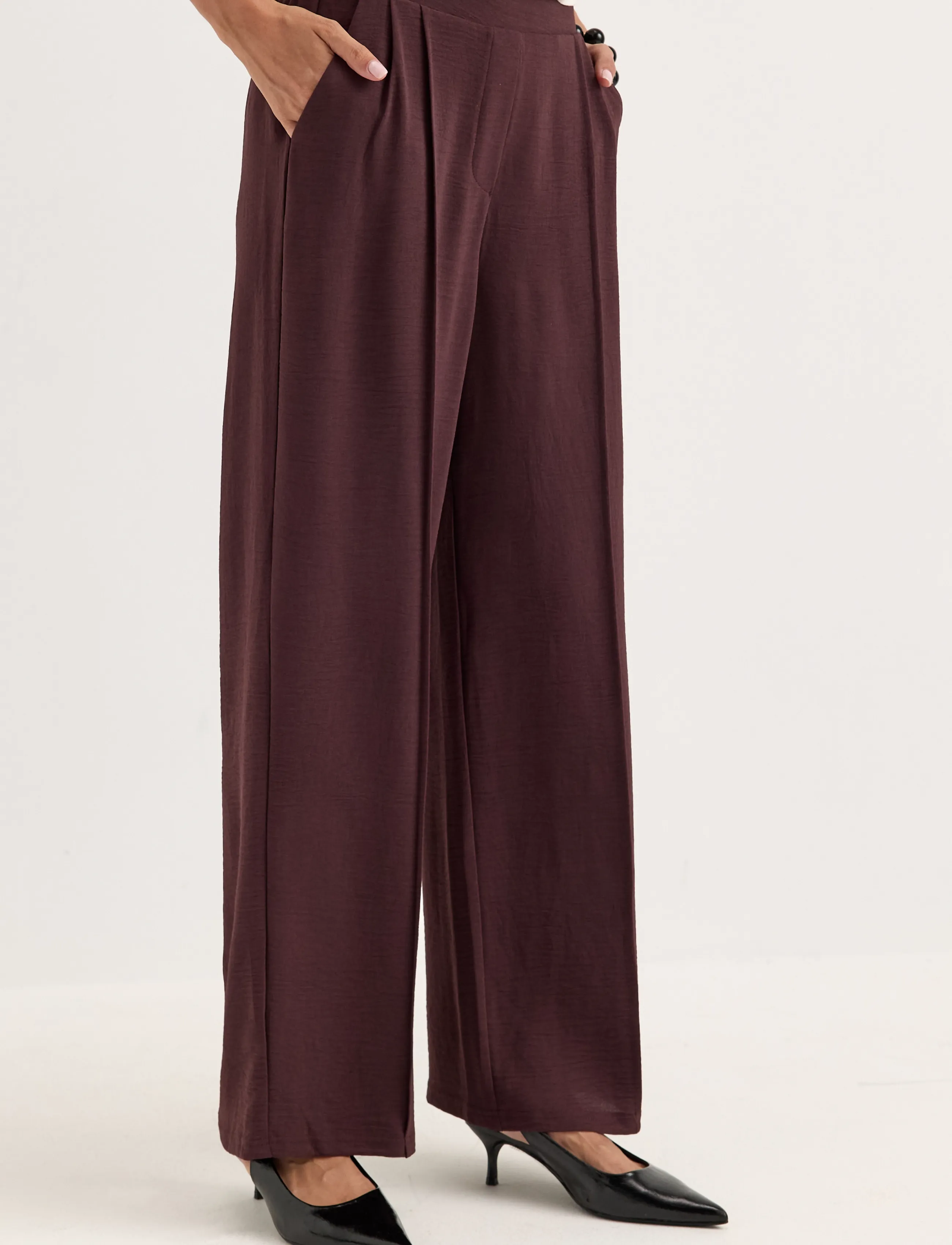 Crepe Front Seam Trousers