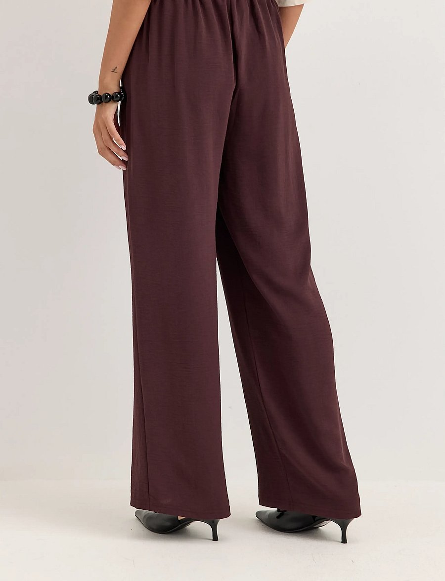 Bubbleroom - Crepe Front Seam Trousers - raka byxor - dark plum - 3