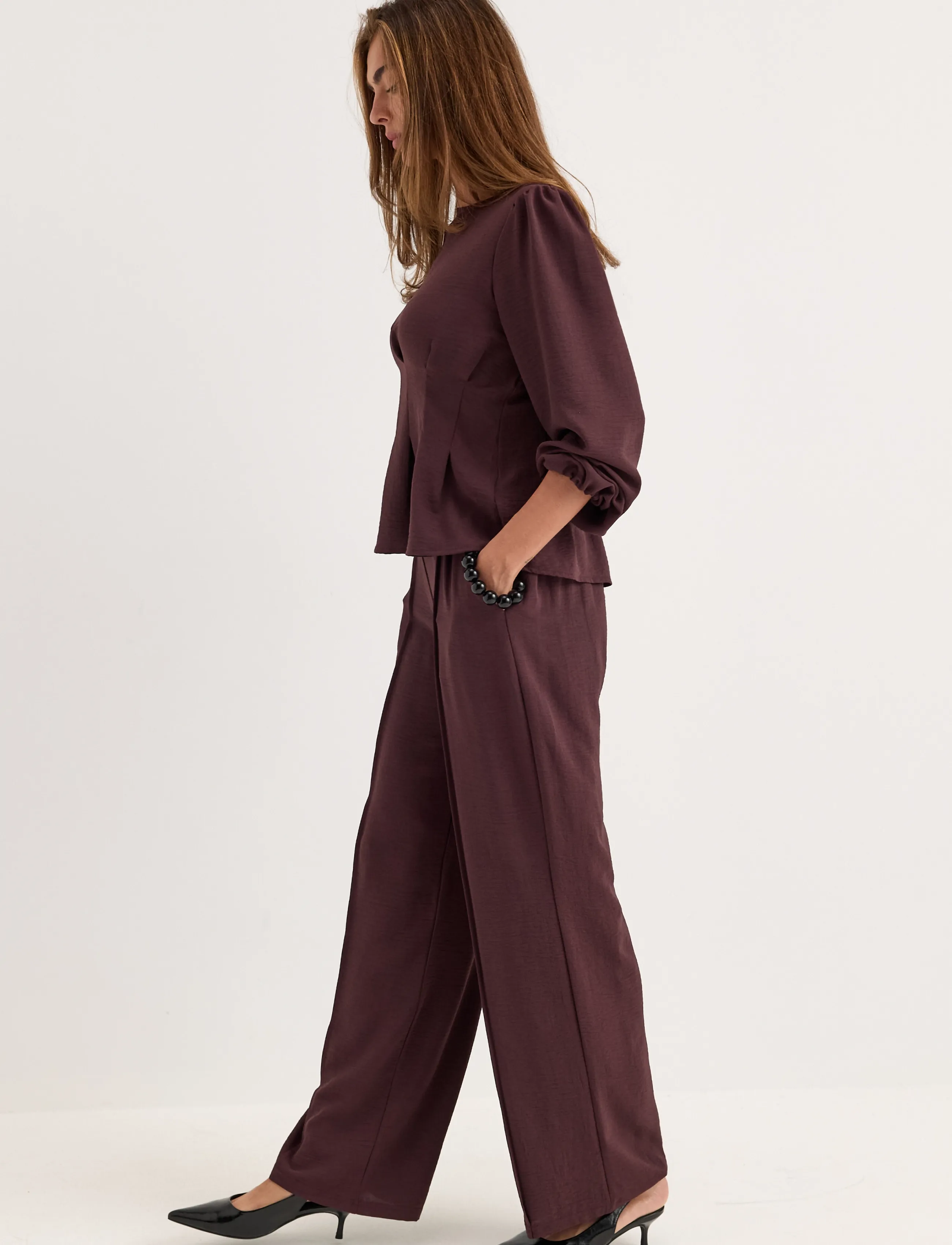 BUBBLEROOM Crepe Front Seam Trousers kostymbyxor dam – bild 5