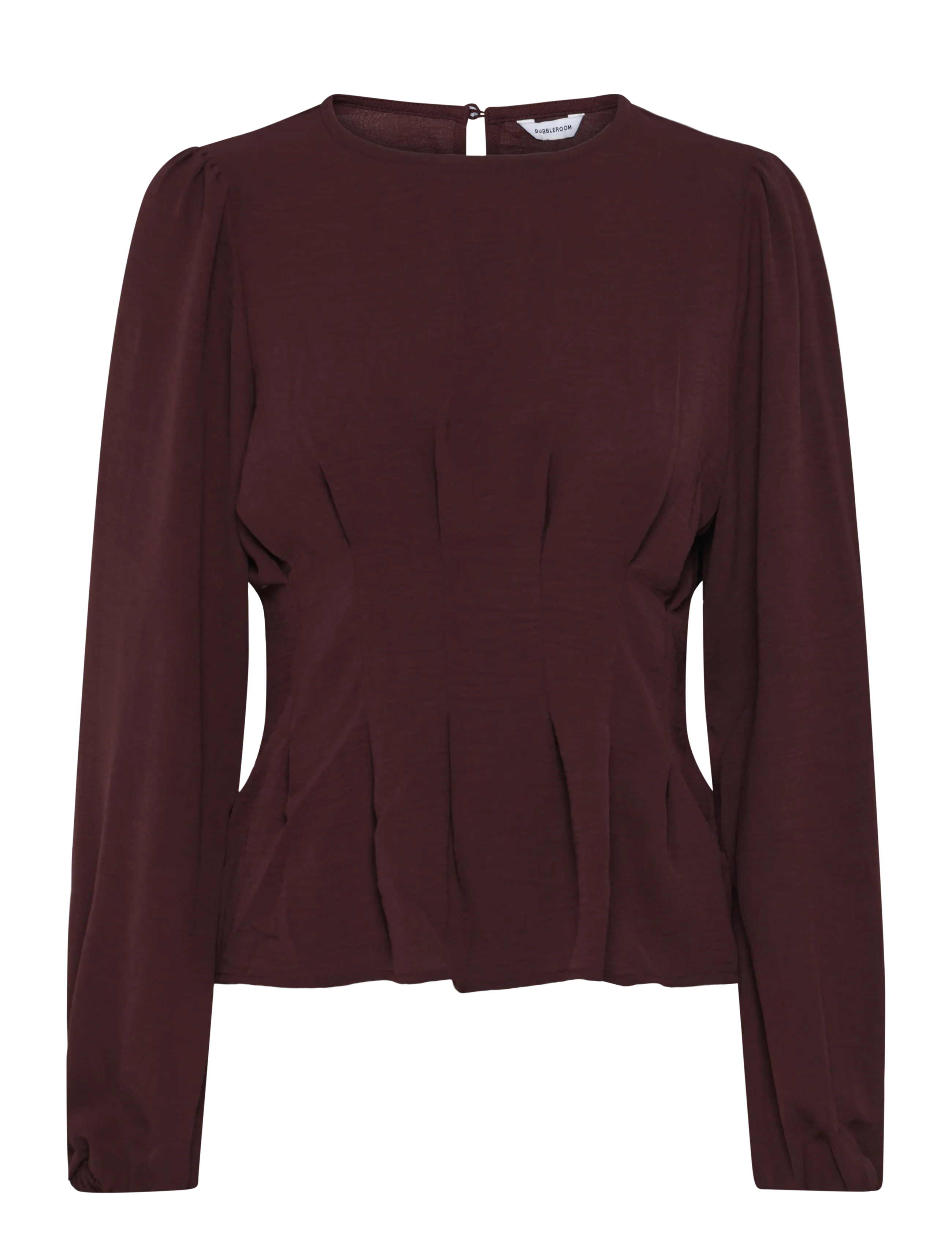 Bubbleroom Crepe Pleated Blouse - Erilised sündmused - DARK PLUM / burgundy
