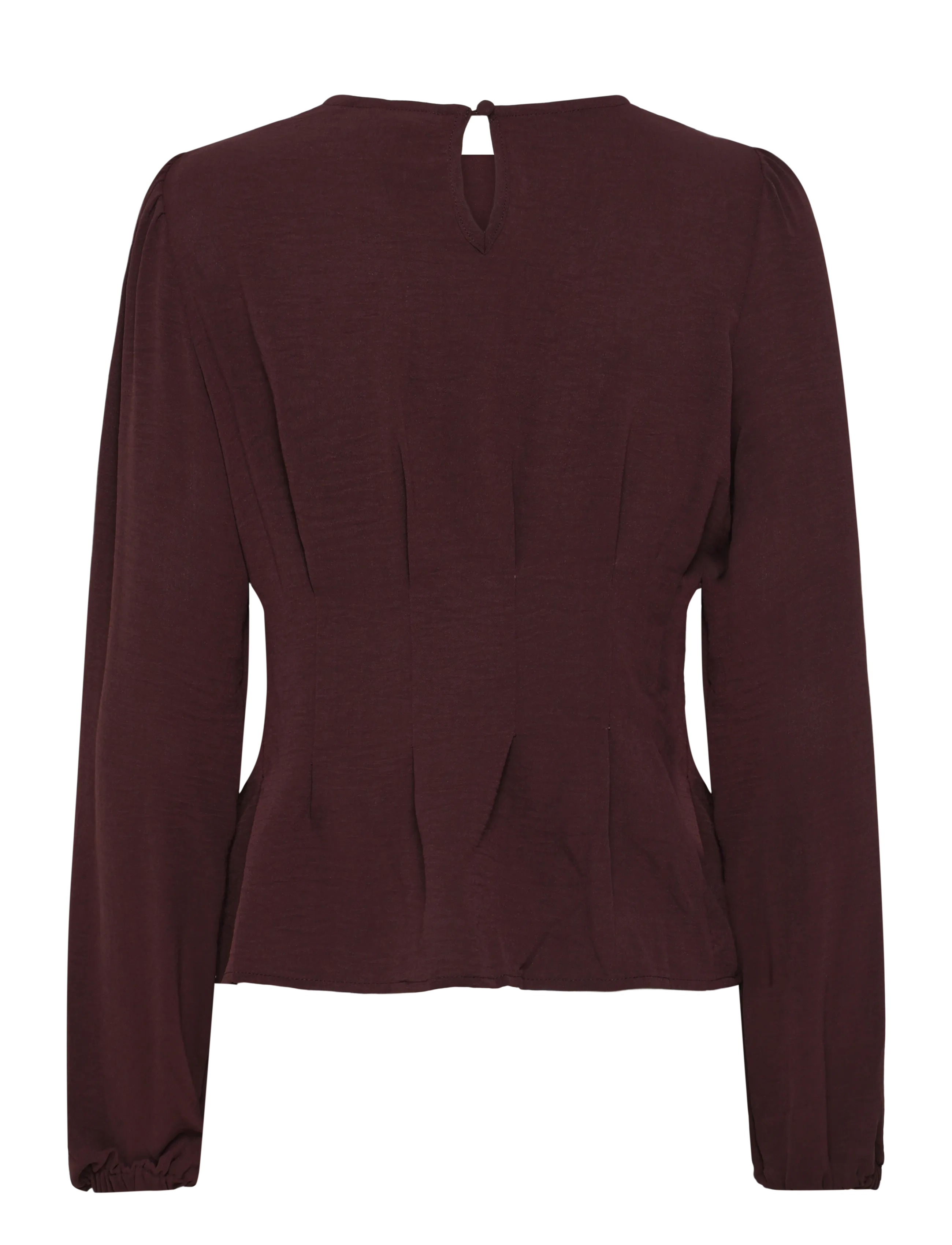 Bubbleroom - Crepe Pleated Blouse - pikkade varrukatega pluusid - dark plum - 2