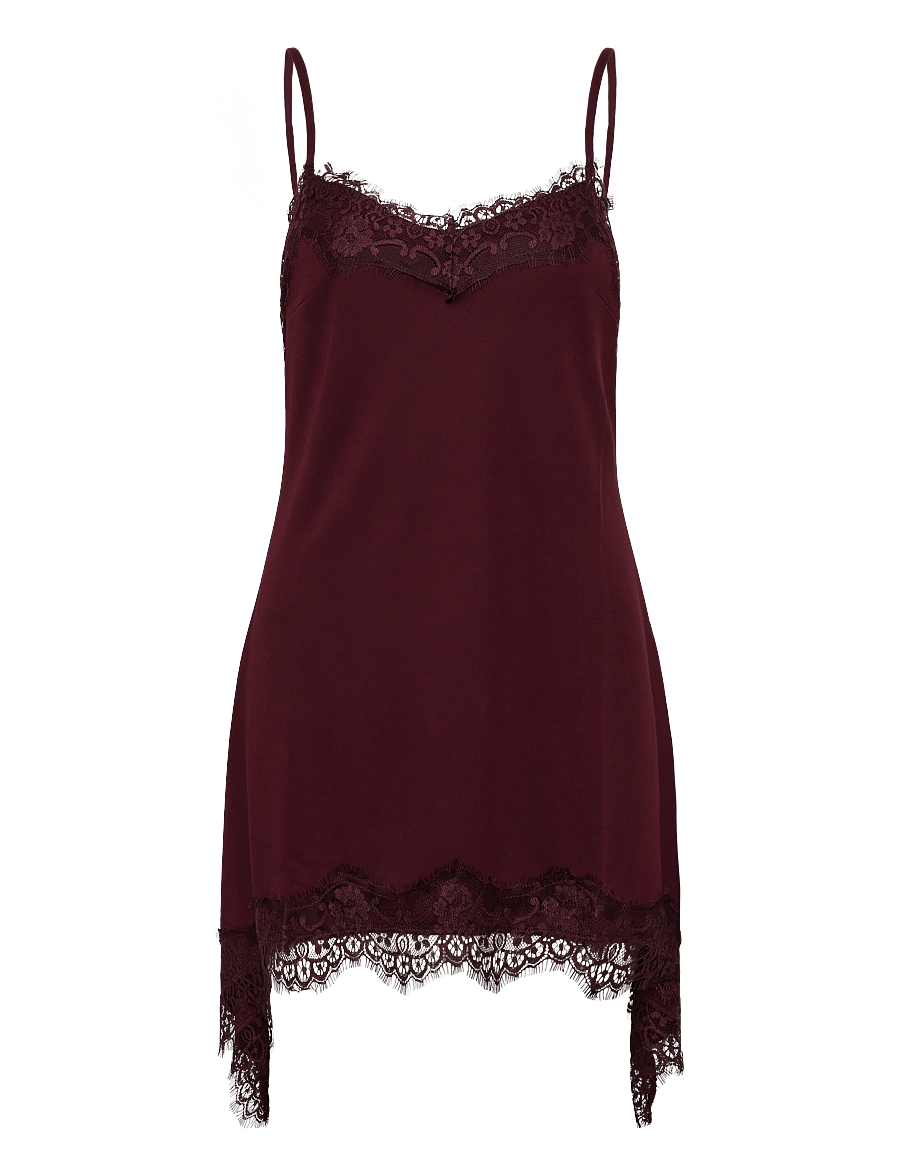 Bubbleroom - Lace Detail Singlet - Ärmellose blusen - dark wine-red - 1