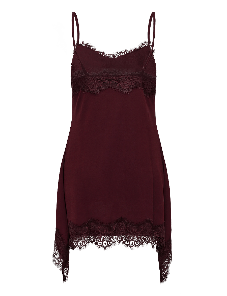 Bubbleroom - Lace Detail Singlet - Ärmellose blusen - dark wine-red - 2