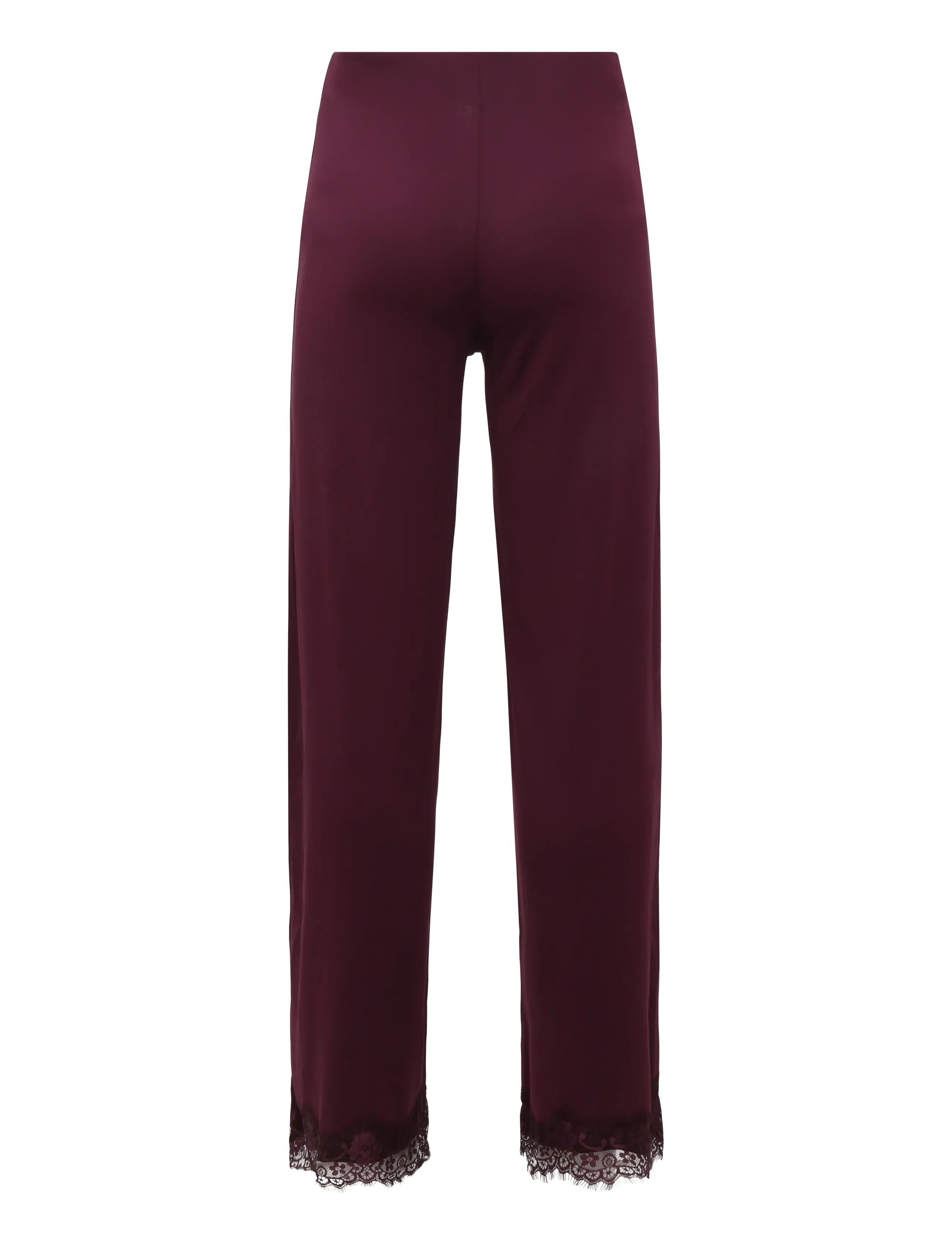 Bubbleroom - Lace Detail Trousers - hosen mit weitem bein - dark wine-red - 2