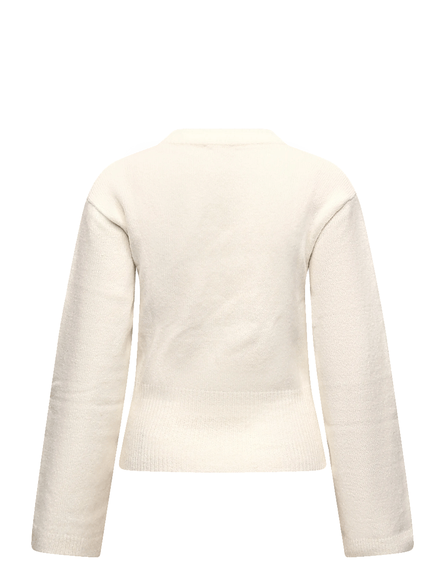 Bubbleroom - Knitted Wool Blend Wide Sleeve Sweater - pullover - cream - 2