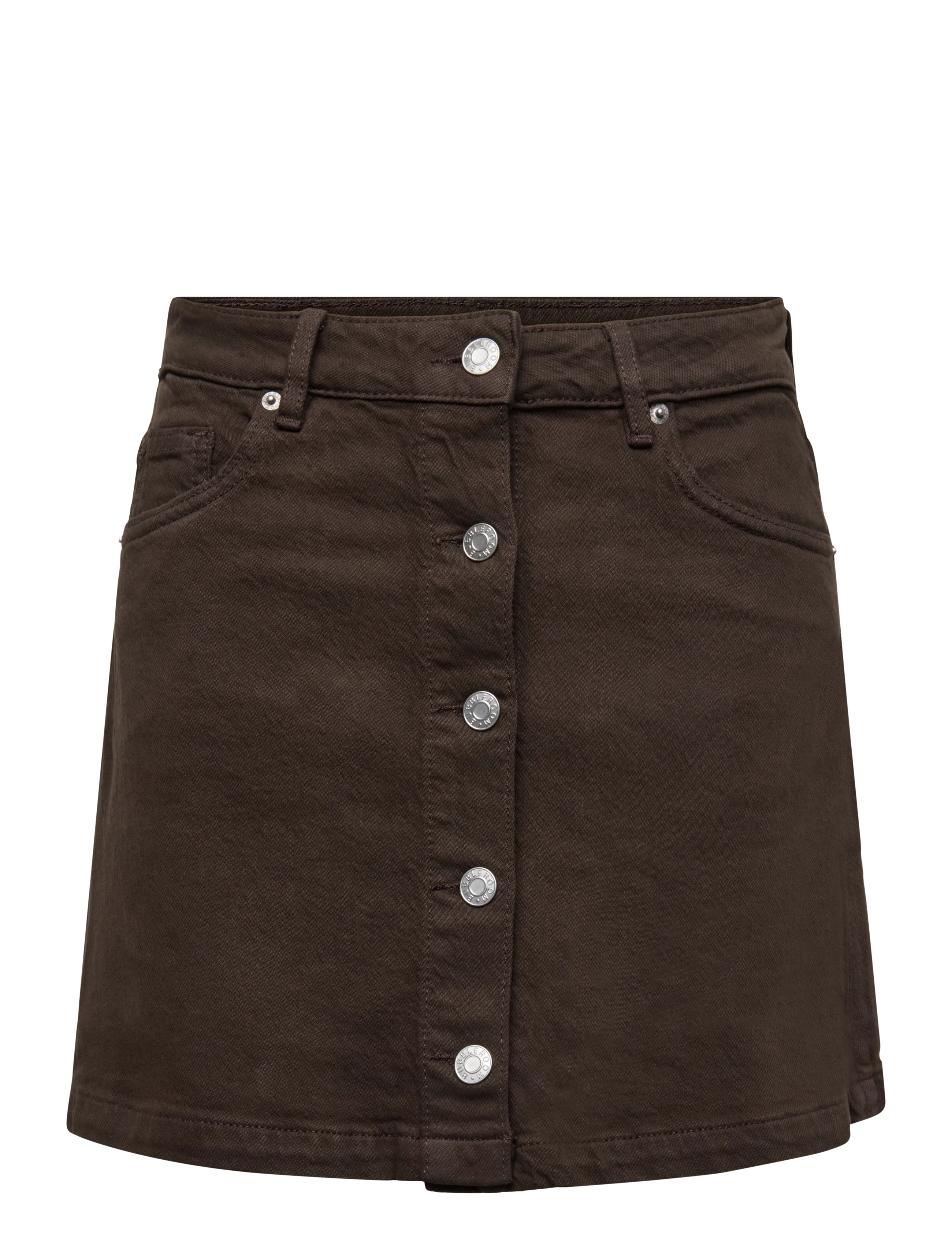 Bubbleroom Denim Button Mini Skirt - Erilised sündmused - BROWN / brown