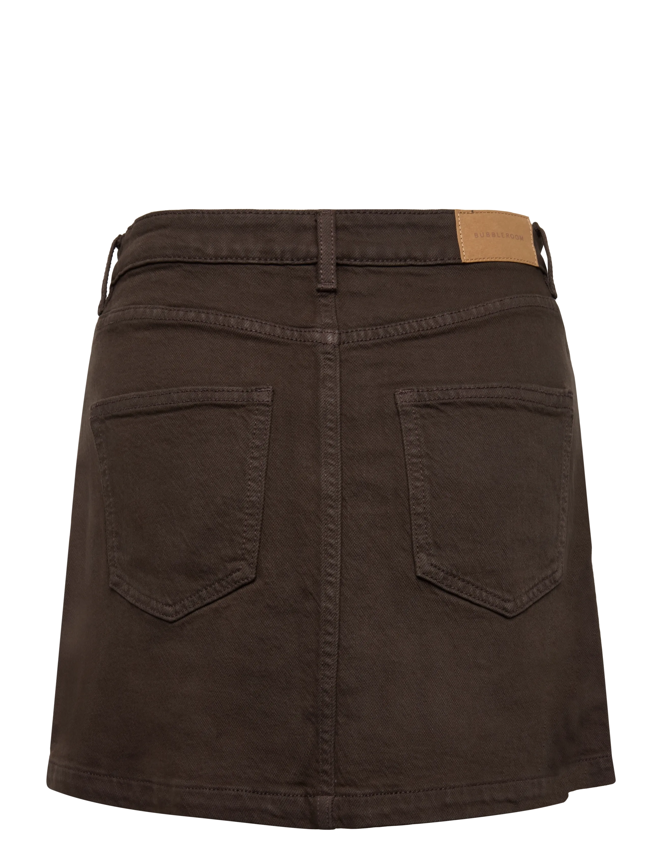 Bubbleroom - Denim Button Mini Skirt - teksaseelikud - brown - 2