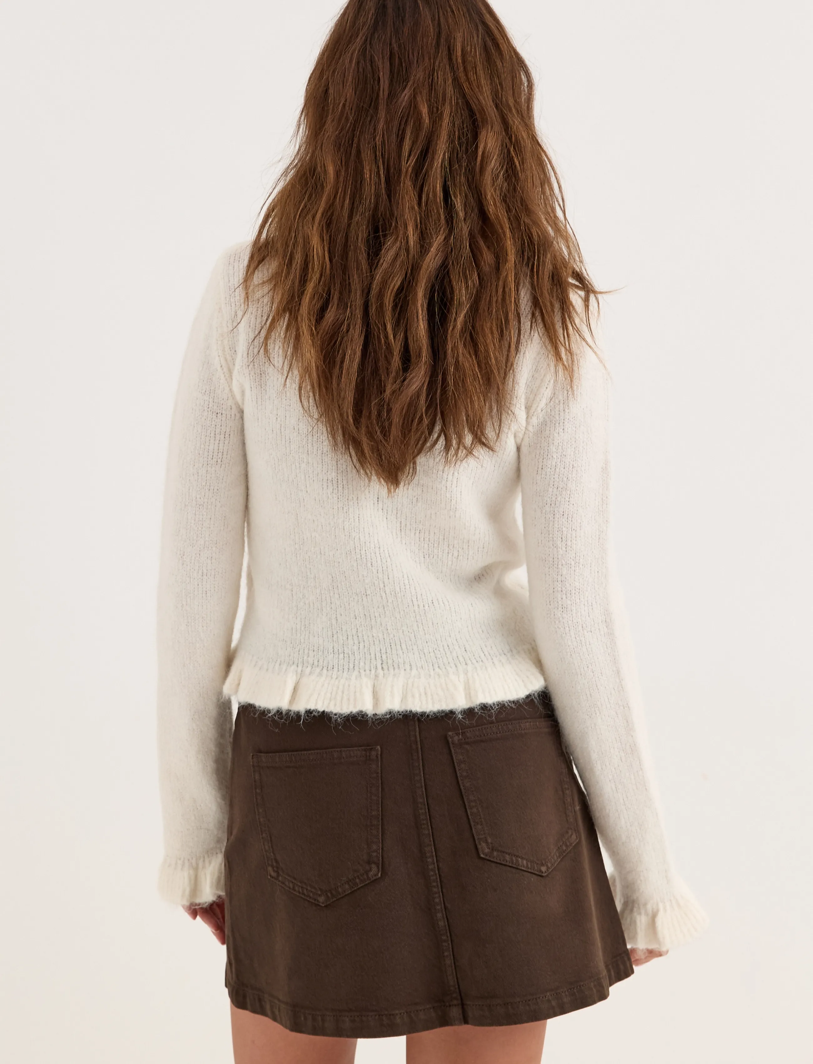 Bubbleroom - Denim Button Mini Skirt - teksaseelikud - brown - 3