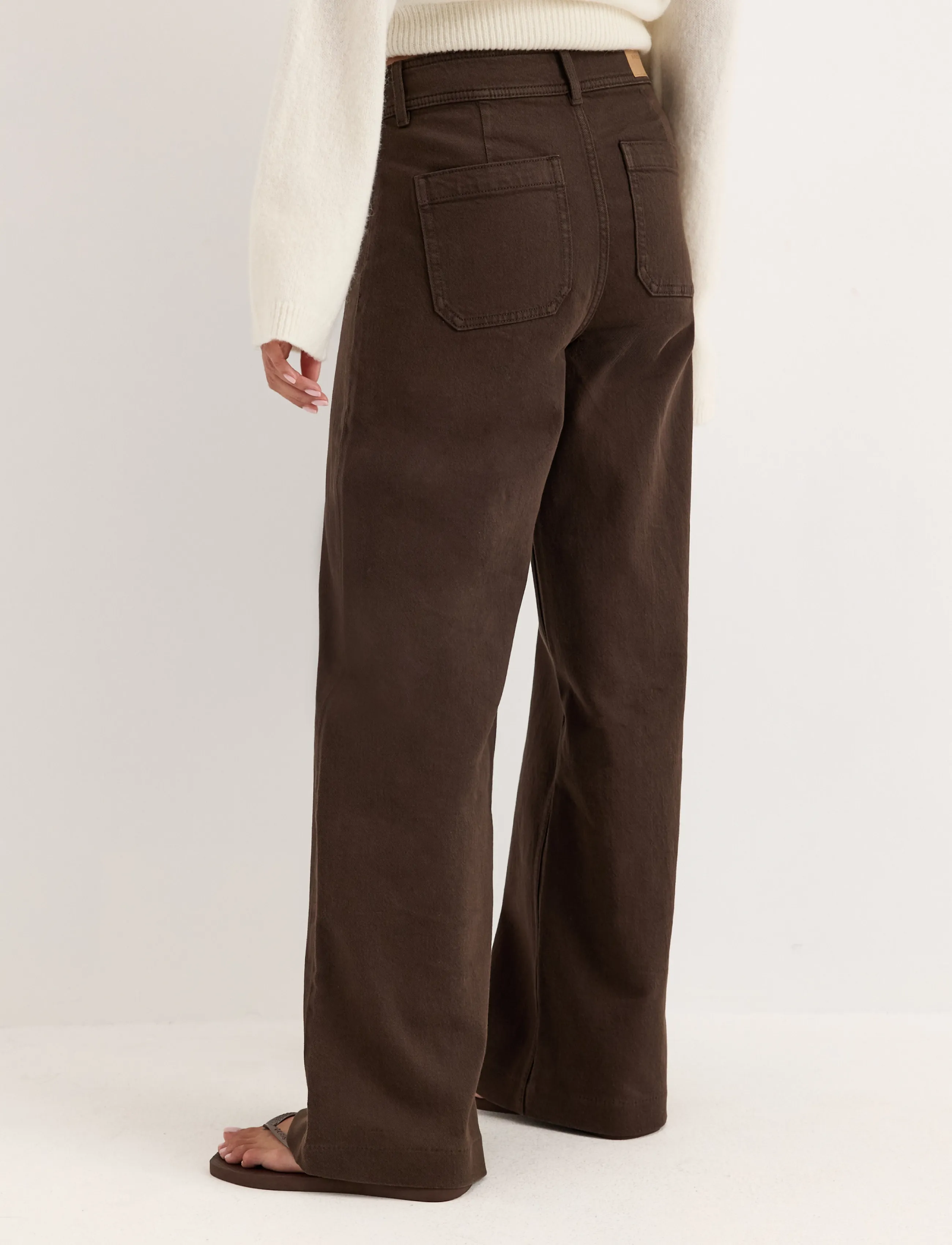 Bubbleroom - Frankie Front Pocket Jeans - alt laiad teksad - brown - 3
