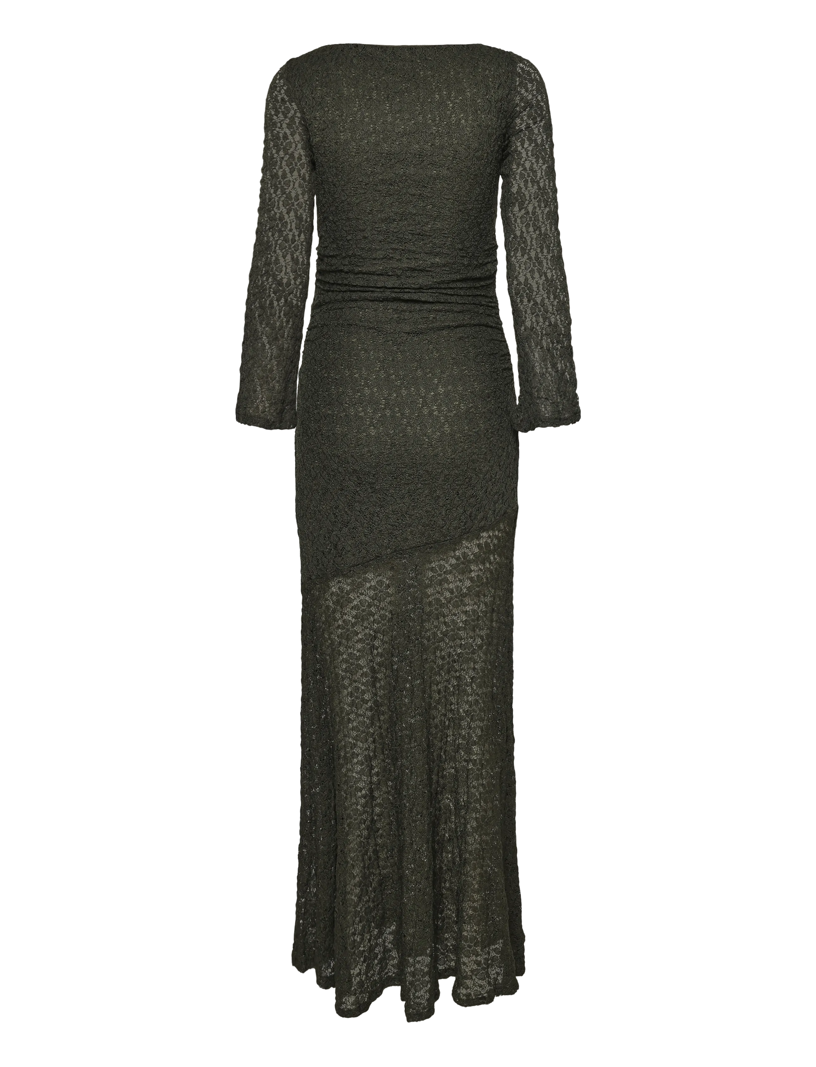 Bubbleroom - Long Sleeve Lace Maxi Dress - dark green - 2