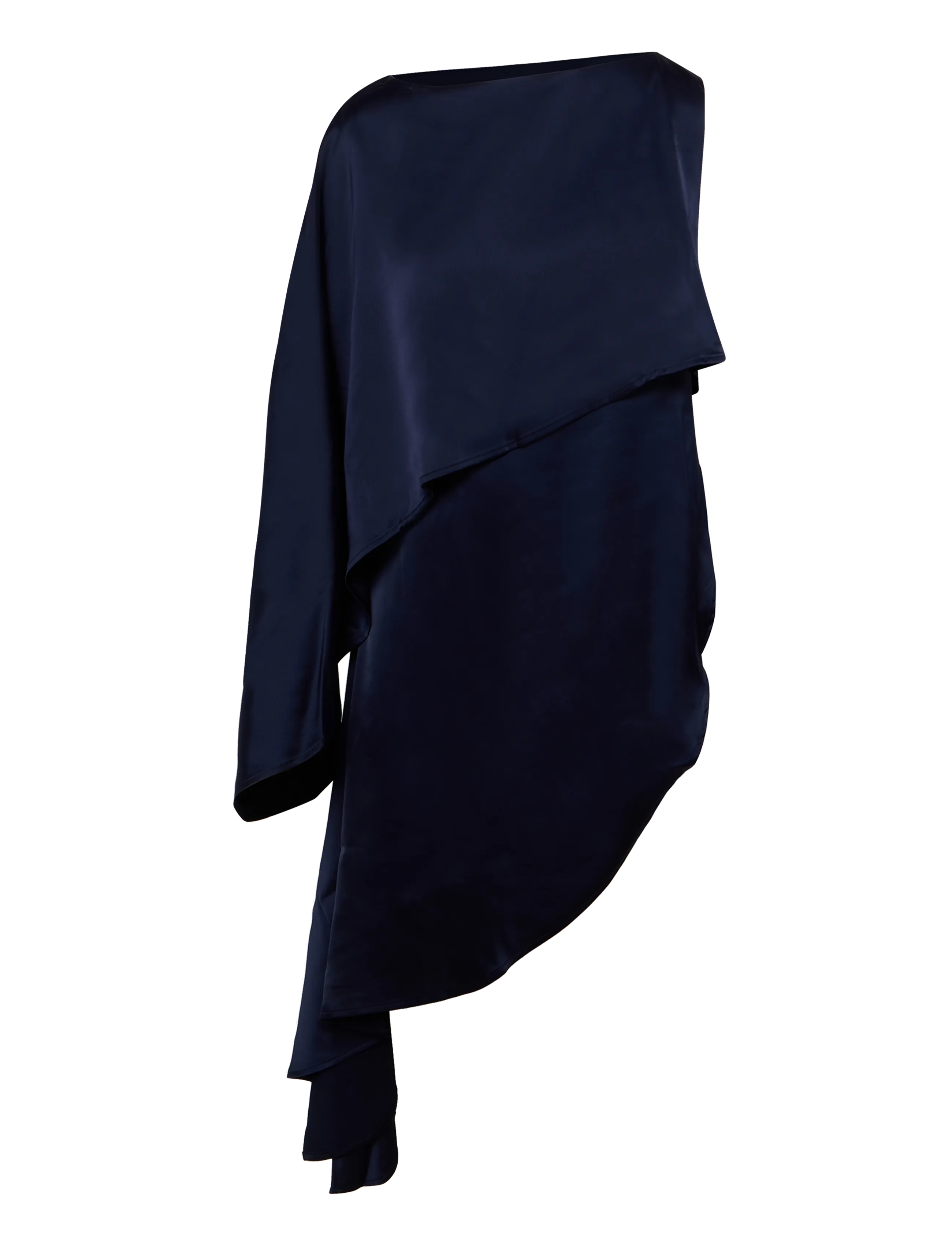 Bubbleroom - Asymmetric One Shoulder Satin Top - speciella tillfällen - navy - 1