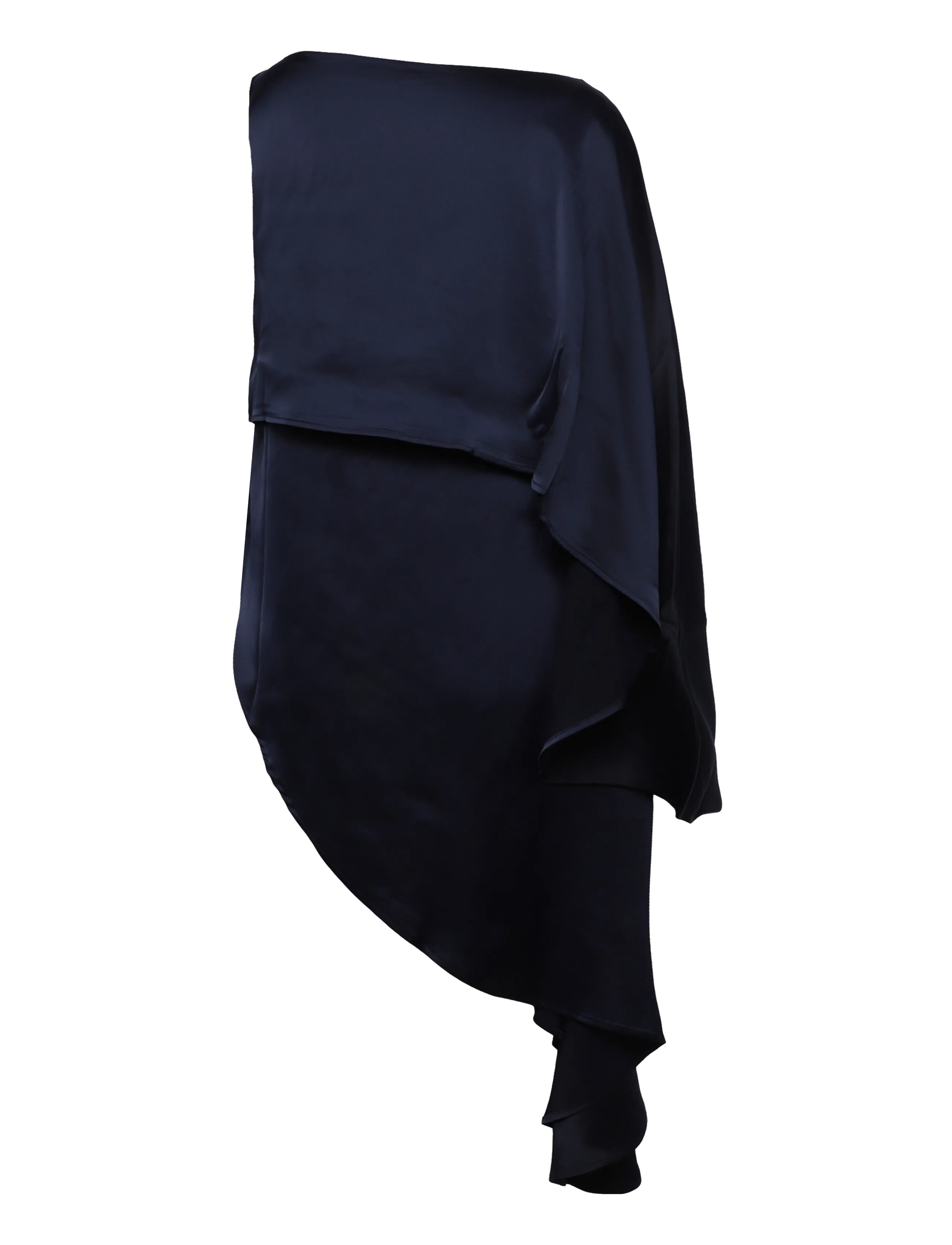 Bubbleroom - Asymmetric One Shoulder Satin Top - speciella tillfällen - navy - 2