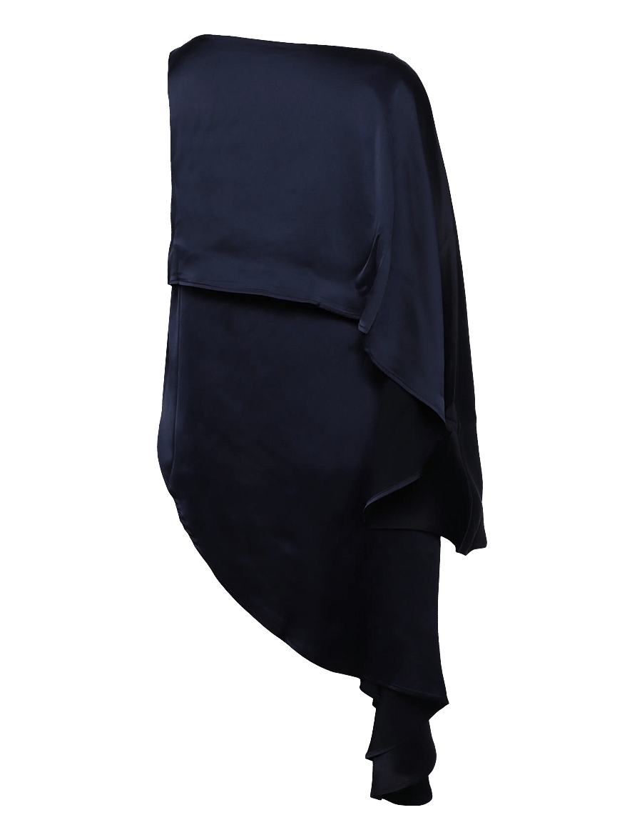 Bubbleroom - Asymmetric One Shoulder Satin Top - speciella tillfällen - navy - 2